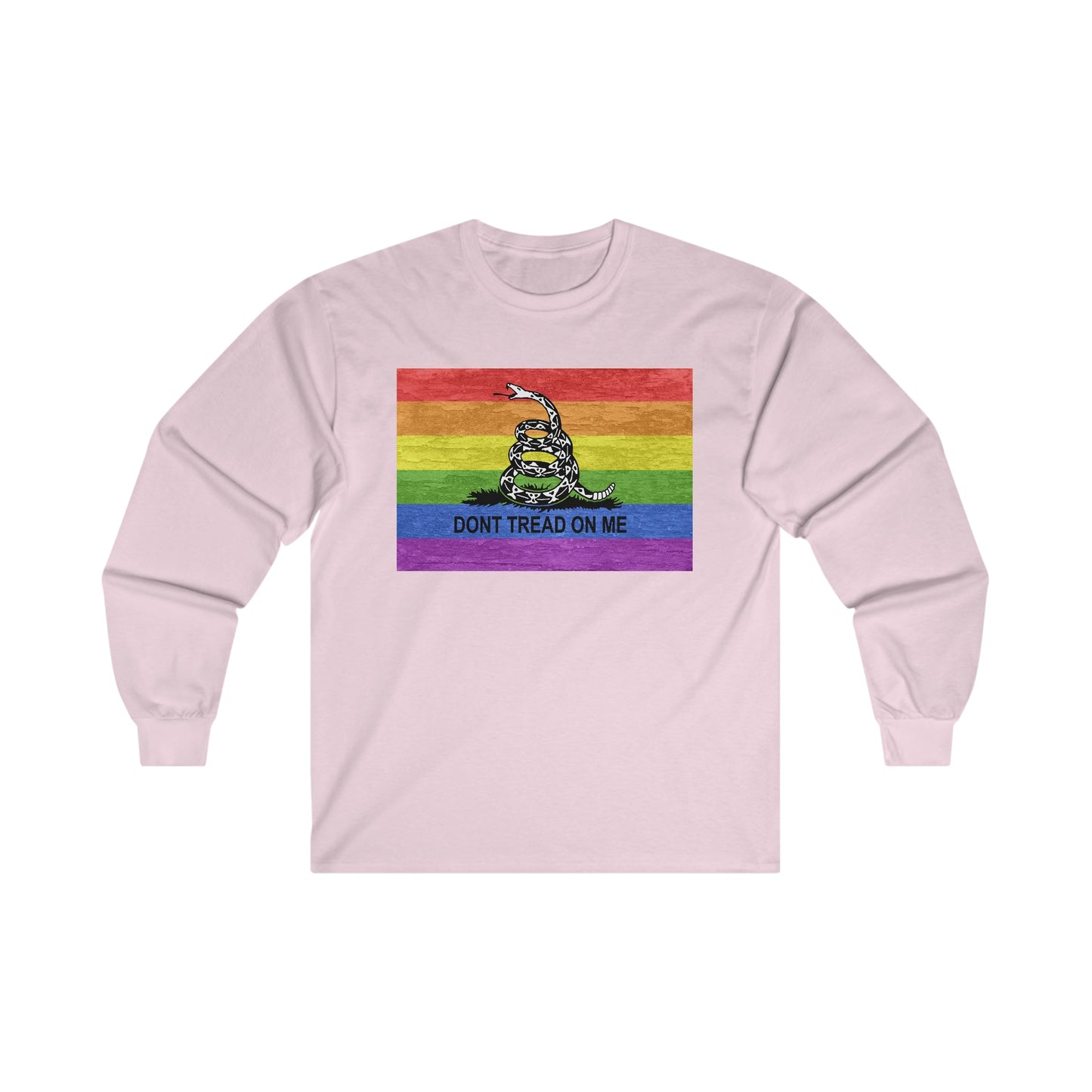 Dont Tread On Me Rainbow Flag LGBTQ Pride Adult Ultra Cotton Long Sleeve T-Shirt