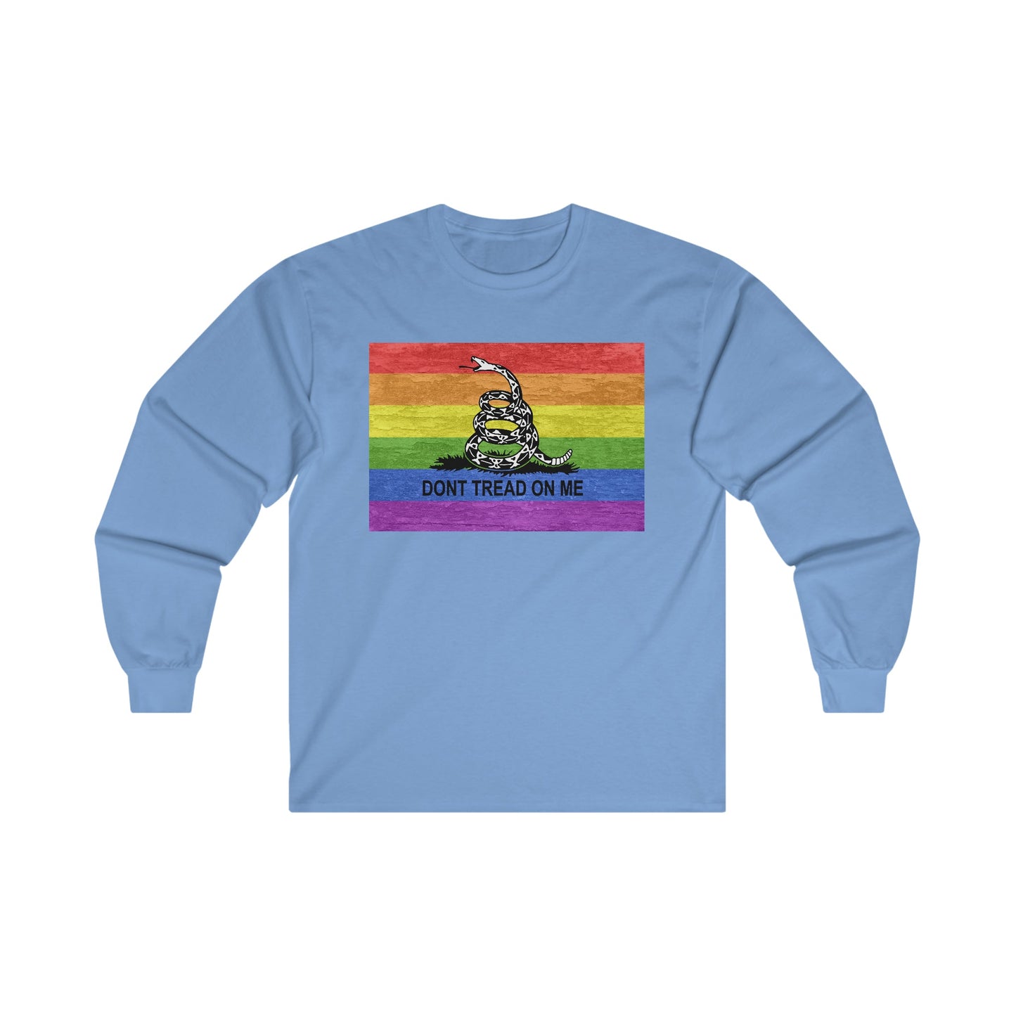 Dont Tread On Me Rainbow Flag LGBTQ Pride Adult Ultra Cotton Long Sleeve T-Shirt