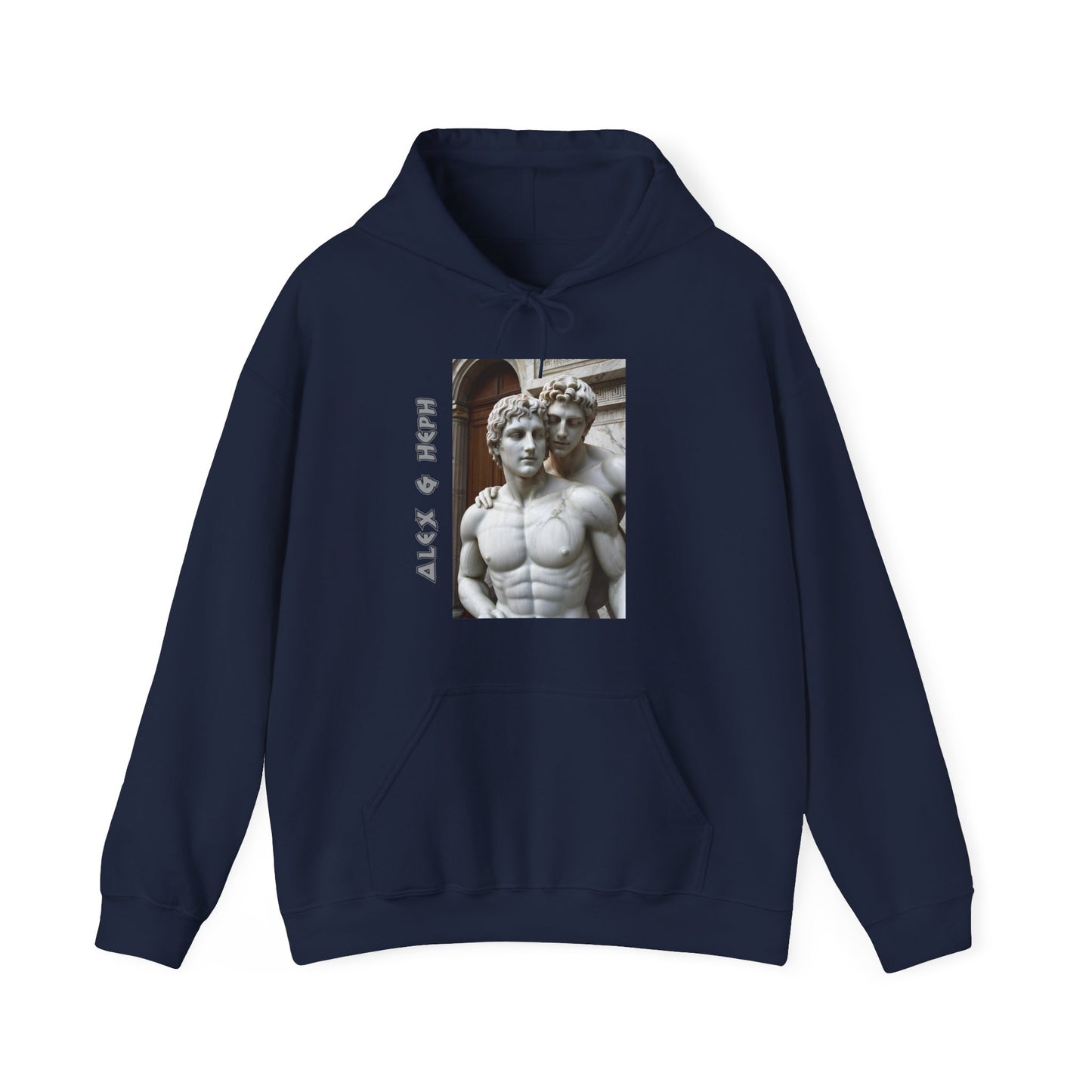 Alex & Heph Marble Statues - Alexander the Great and Hephaestion Heavy Blend™ Hooded Sweatshirt