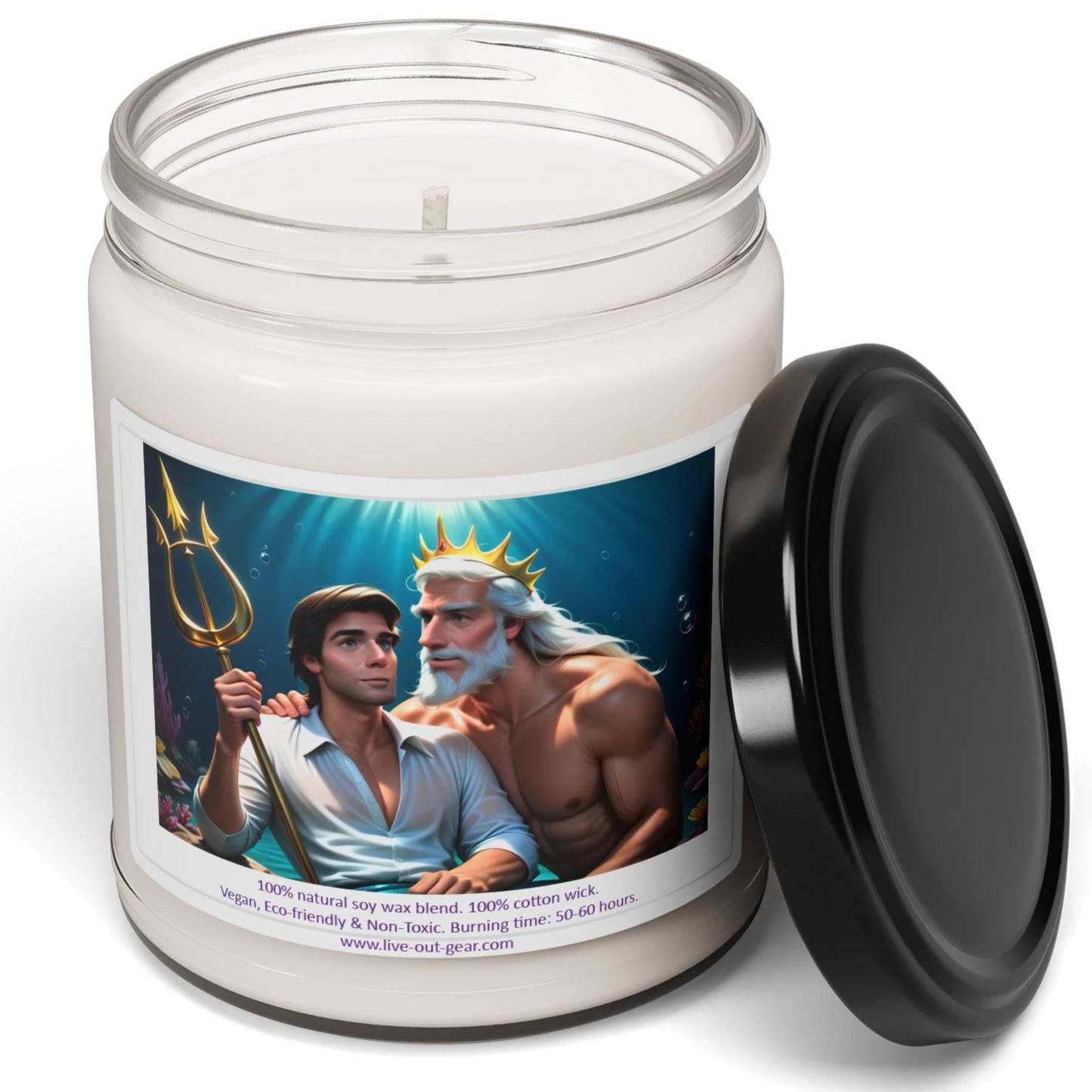 Gay Prince Eric and Daddy King Triton Soy Candle