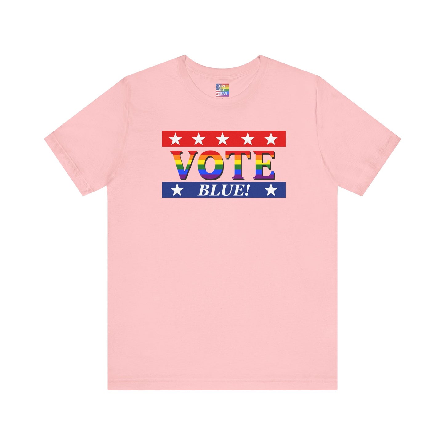 Rainbow VOTE Bleu T-shirt unisexe à manches courtes