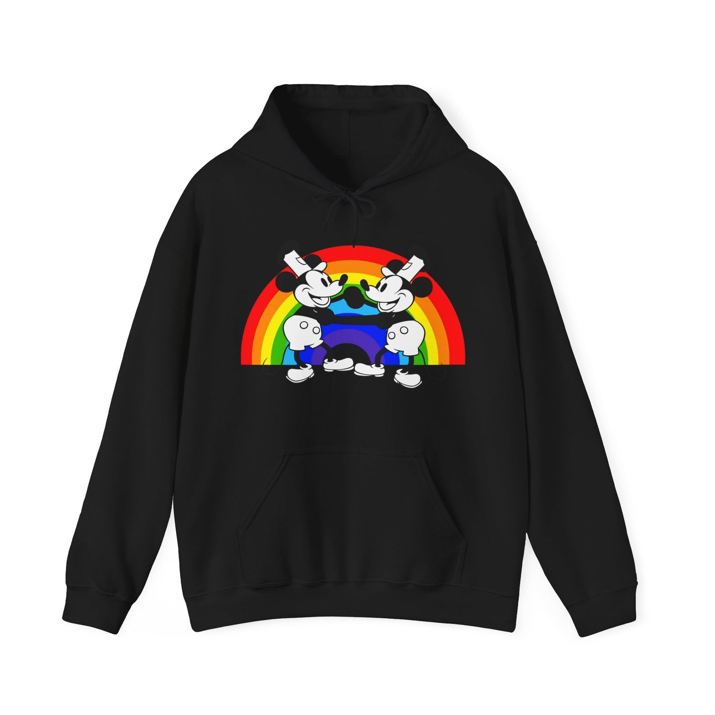 Steamboat Willie and his Buddy Dancing with Pride Unisex Heavy Blend™ Hooded Sweatshirt