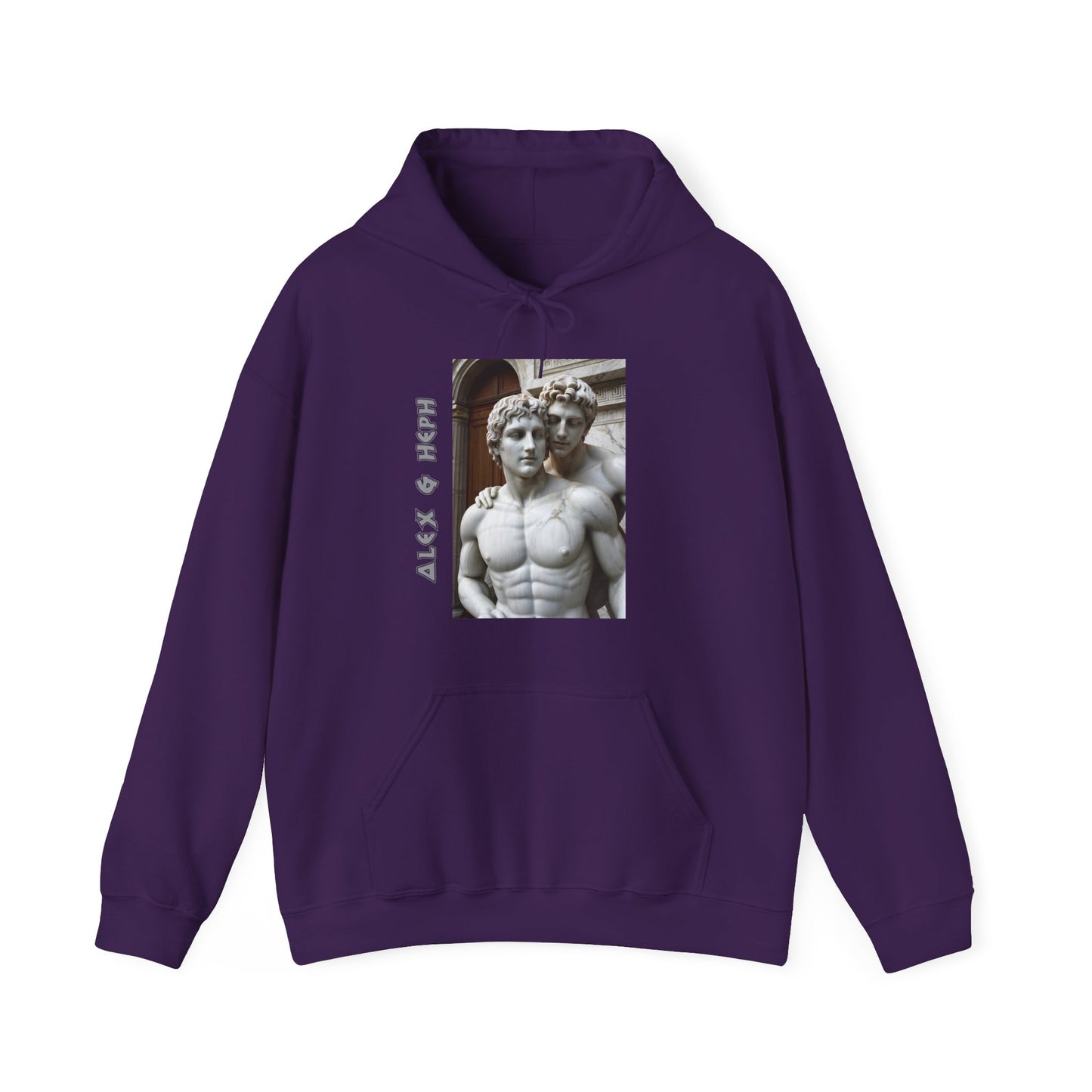 Alex & Heph Marble Statues - Alexander the Great and Hephaestion Heavy Blend™ Hooded Sweatshirt