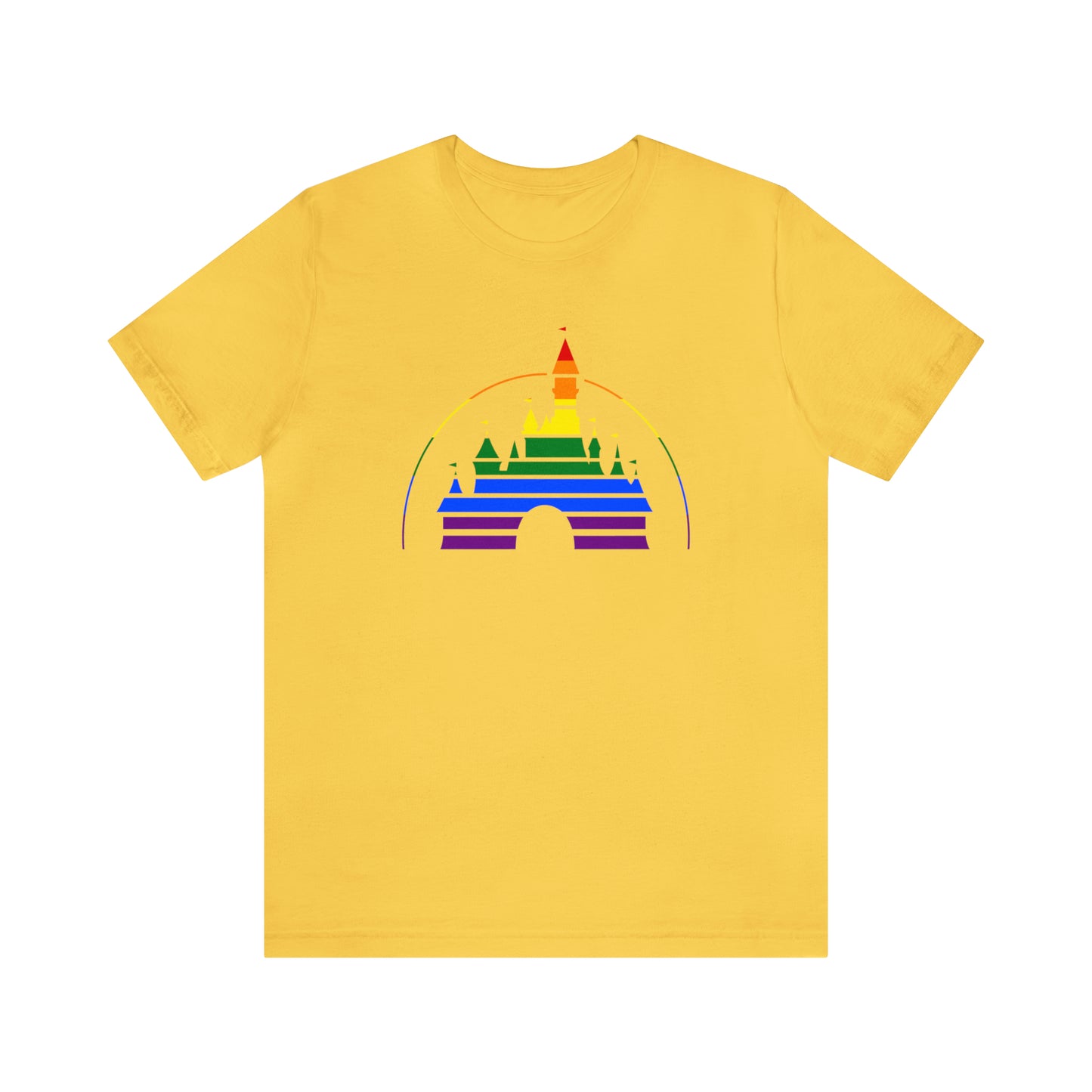 Rainbow Pride Château de Cendrillon T-shirt unisexe à manches courtes