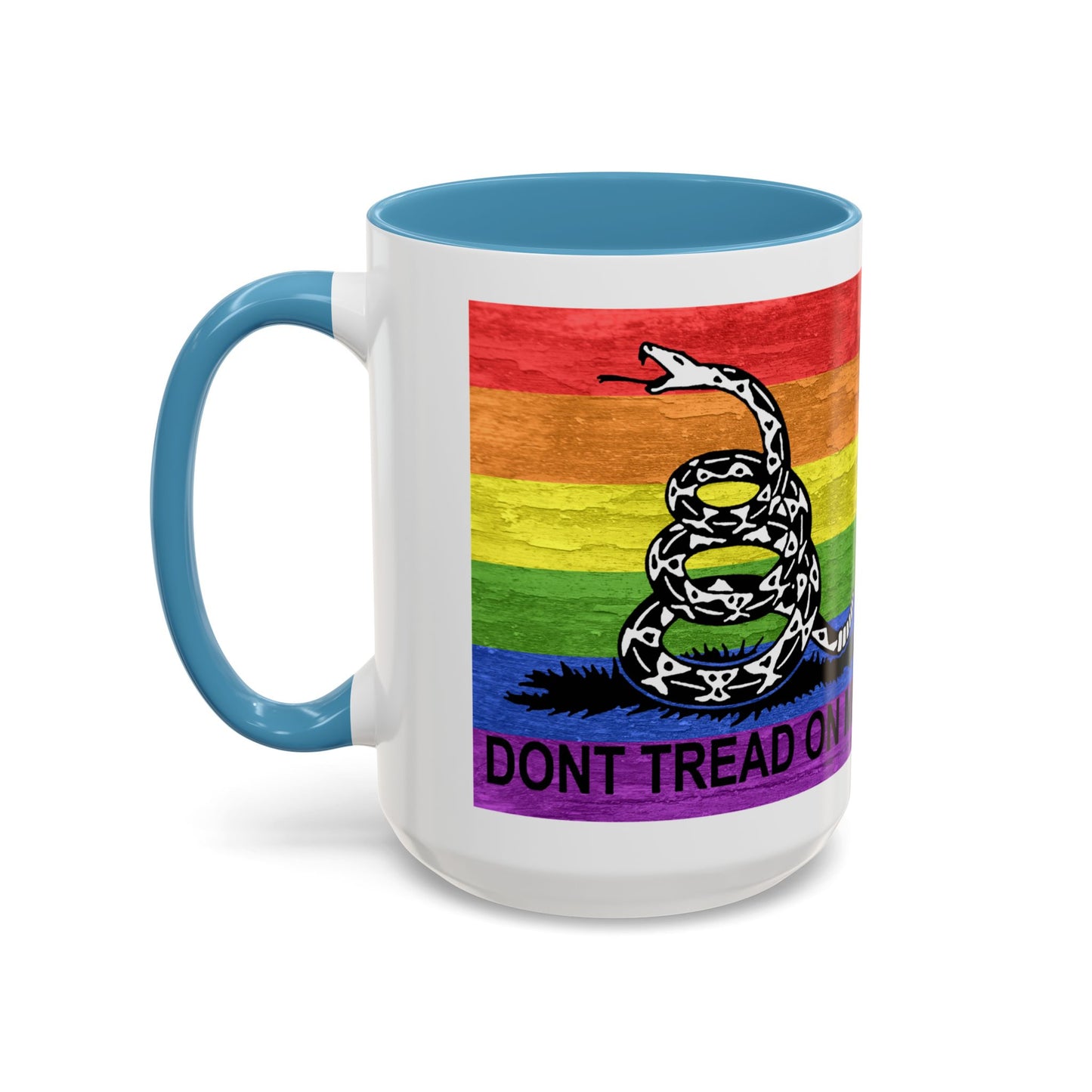 LGBTQ Pride Dont Tread On Me Accent Coffee Mug (15oz)