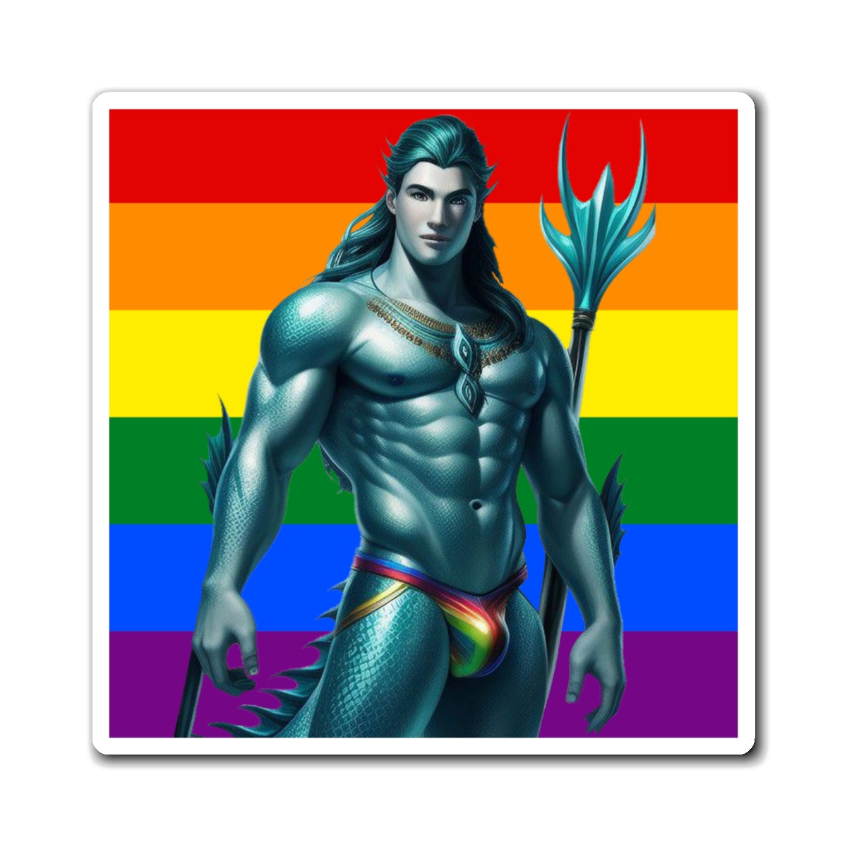 Gay Aqua Sea Man Magnets