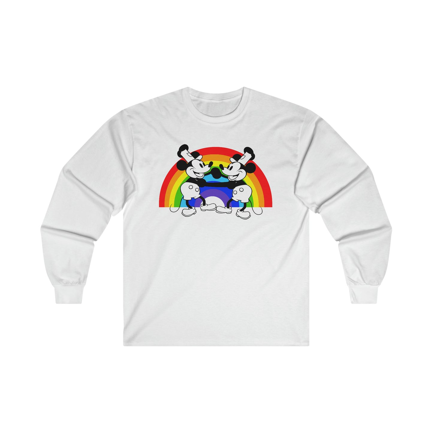 Steamboat Willie and his Buddy Dancing with Pride Unisex Ultra Cotton Long Sleeve T-Shirt
