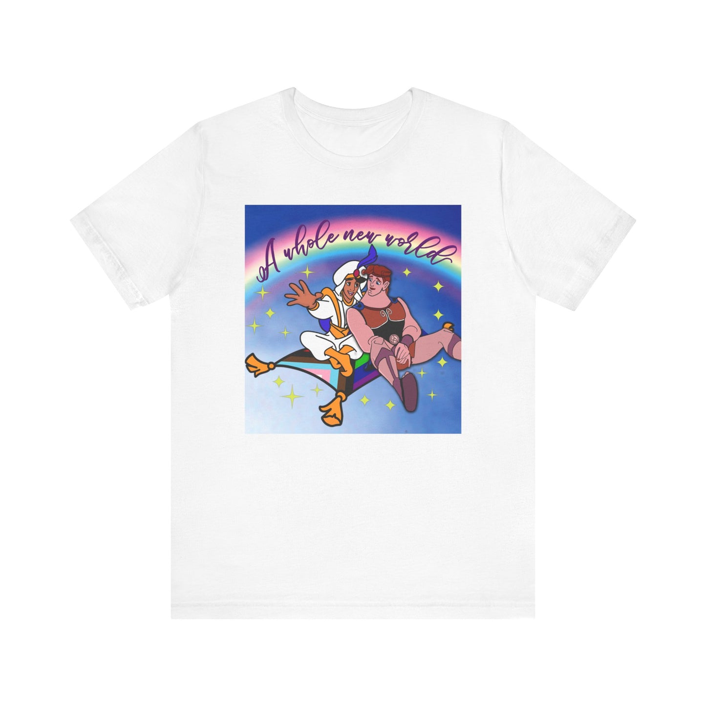 White Whole New World Gay Alladin Hercules T-Shirt