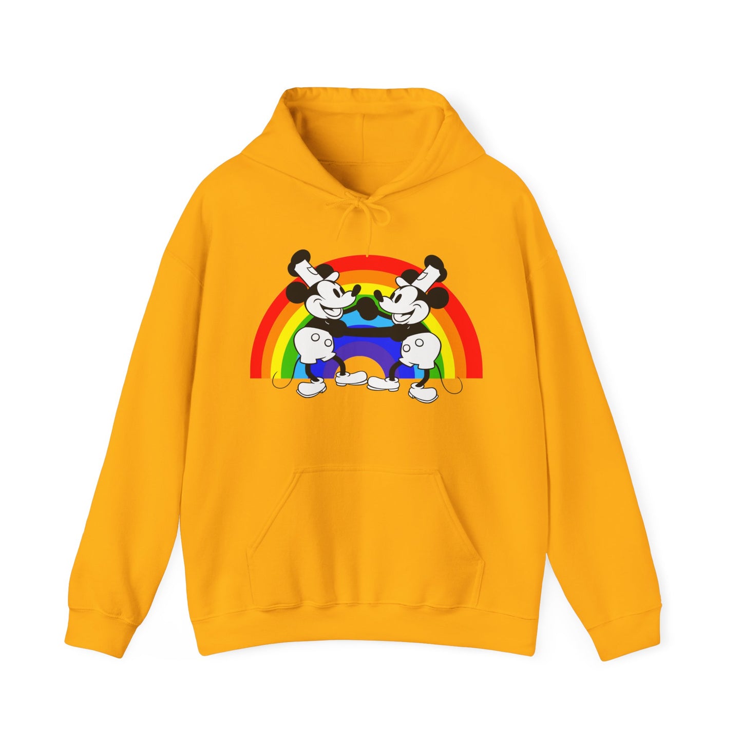 Steamboat Willie and his Buddy Dancing with Pride Unisex Heavy Blend™ Hooded Sweatshirt