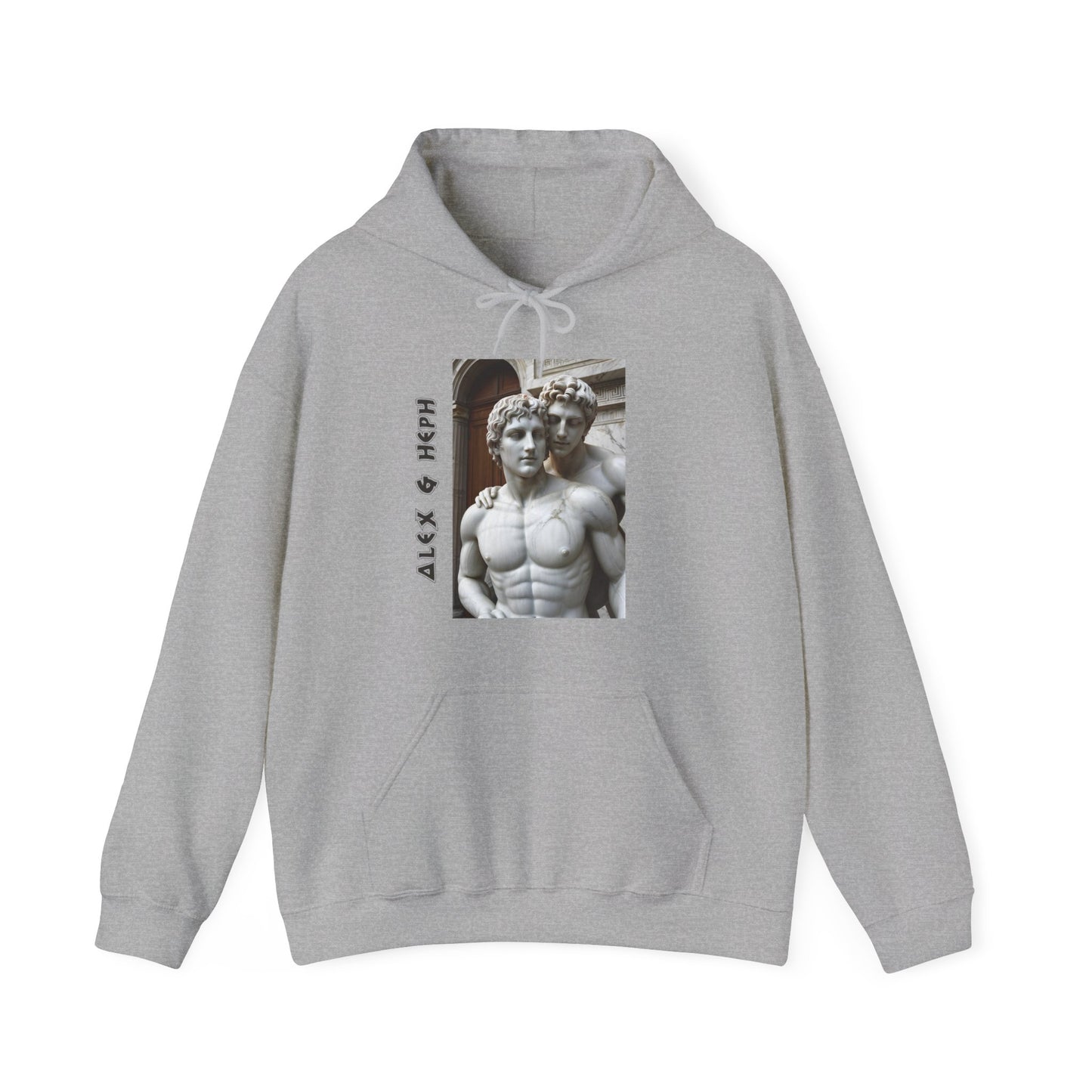 Alex & Heph Marble Statues - Alexander the Great and Hephaestion Heavy Blend™ Hooded Sweatshirt