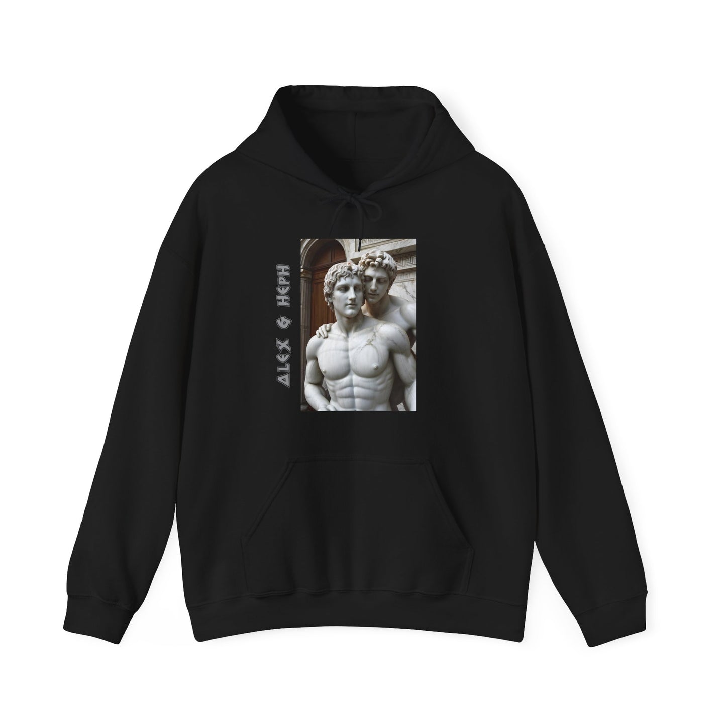 Alex & Heph Marble Statues - Alexander the Great and Hephaestion Heavy Blend™ Hooded Sweatshirt