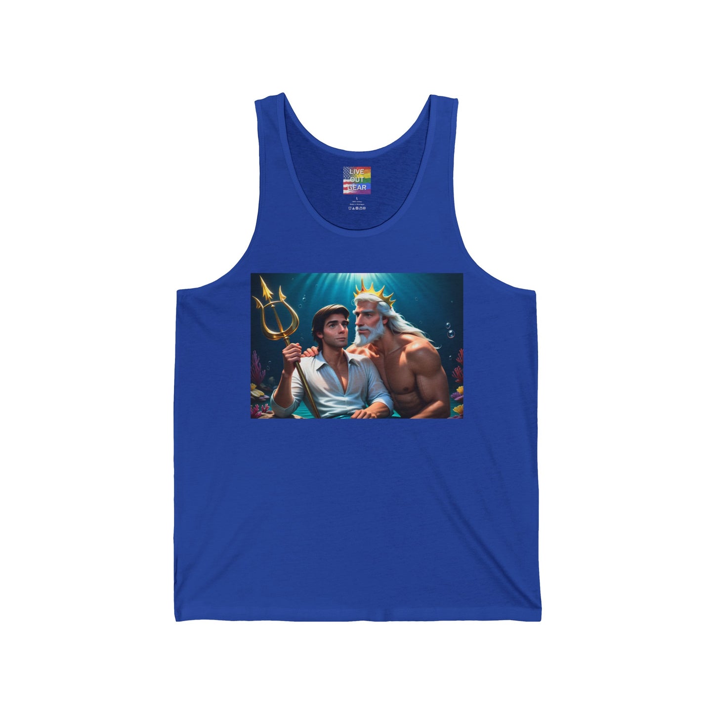 Blue Gay Prince Eric and King Triton Tank Top