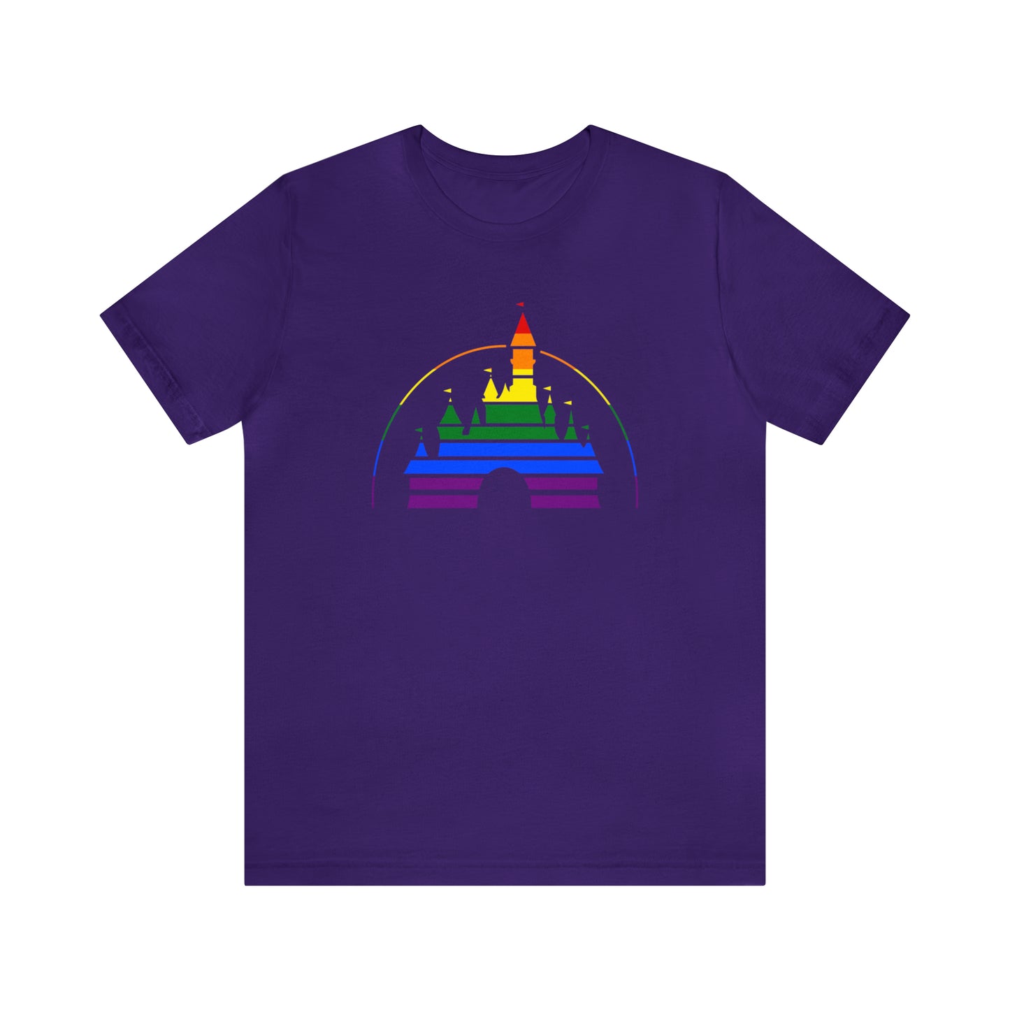 Rainbow Pride Château de Cendrillon T-shirt unisexe à manches courtes