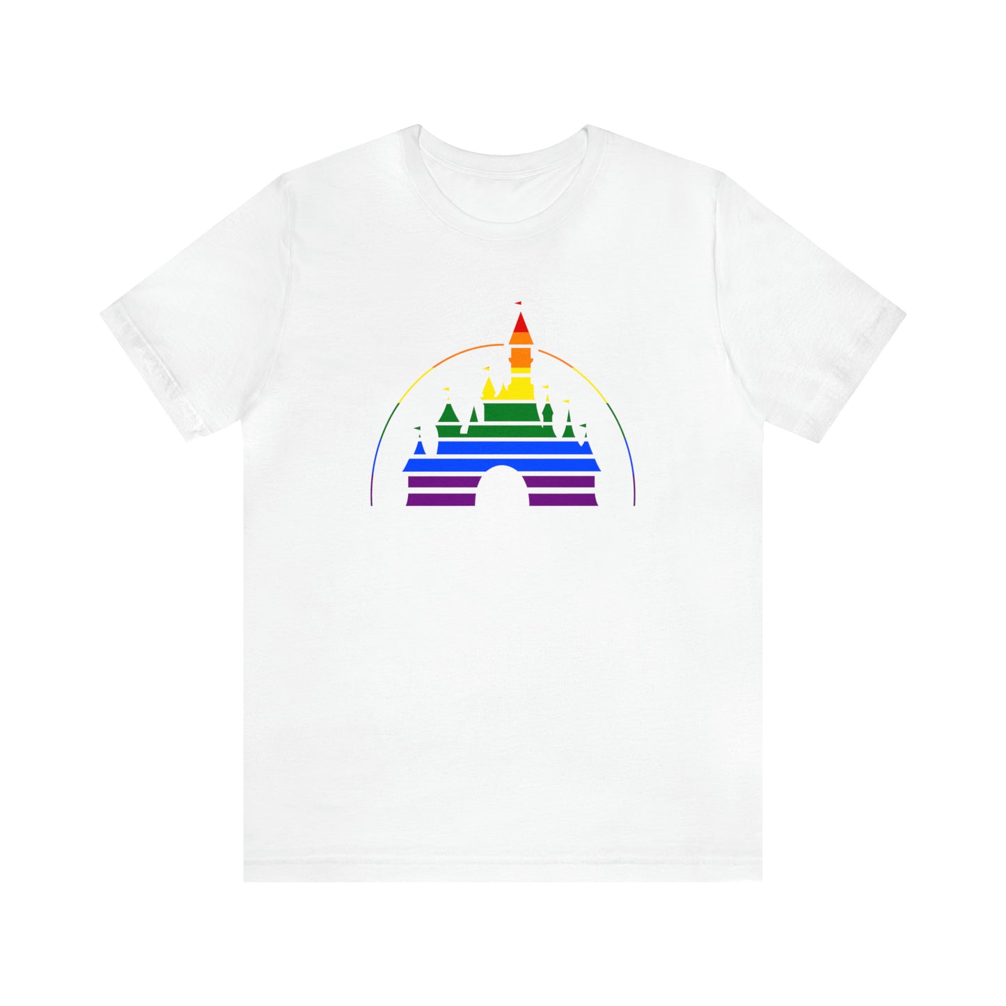 Rainbow Pride Château de Cendrillon T-shirt unisexe à manches courtes