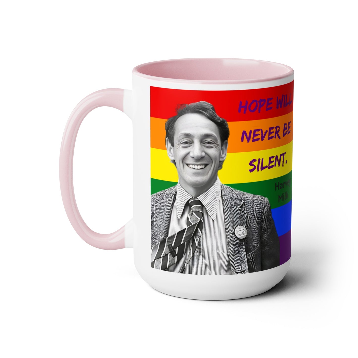 Harvey Milk Hope Gay Pride Two-Tone Coffee Mugs, 15oz