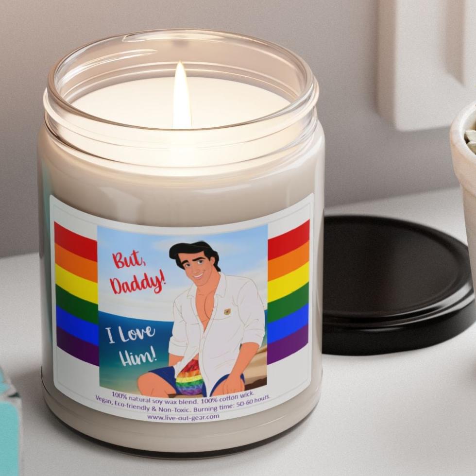 Gay prince on the beach candle