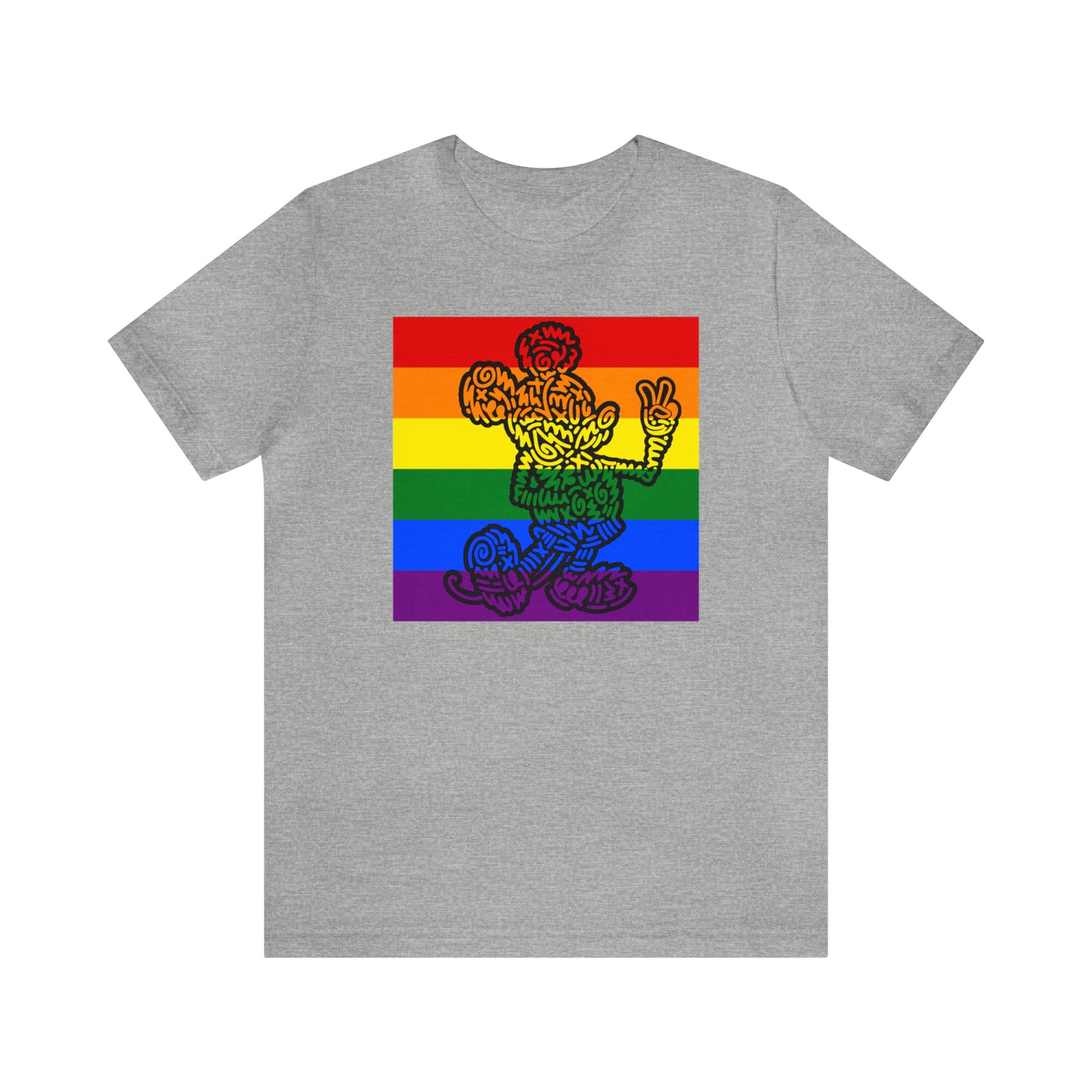 Rainbow Peace Mouse Unisex Short Sleeve T-Shirt