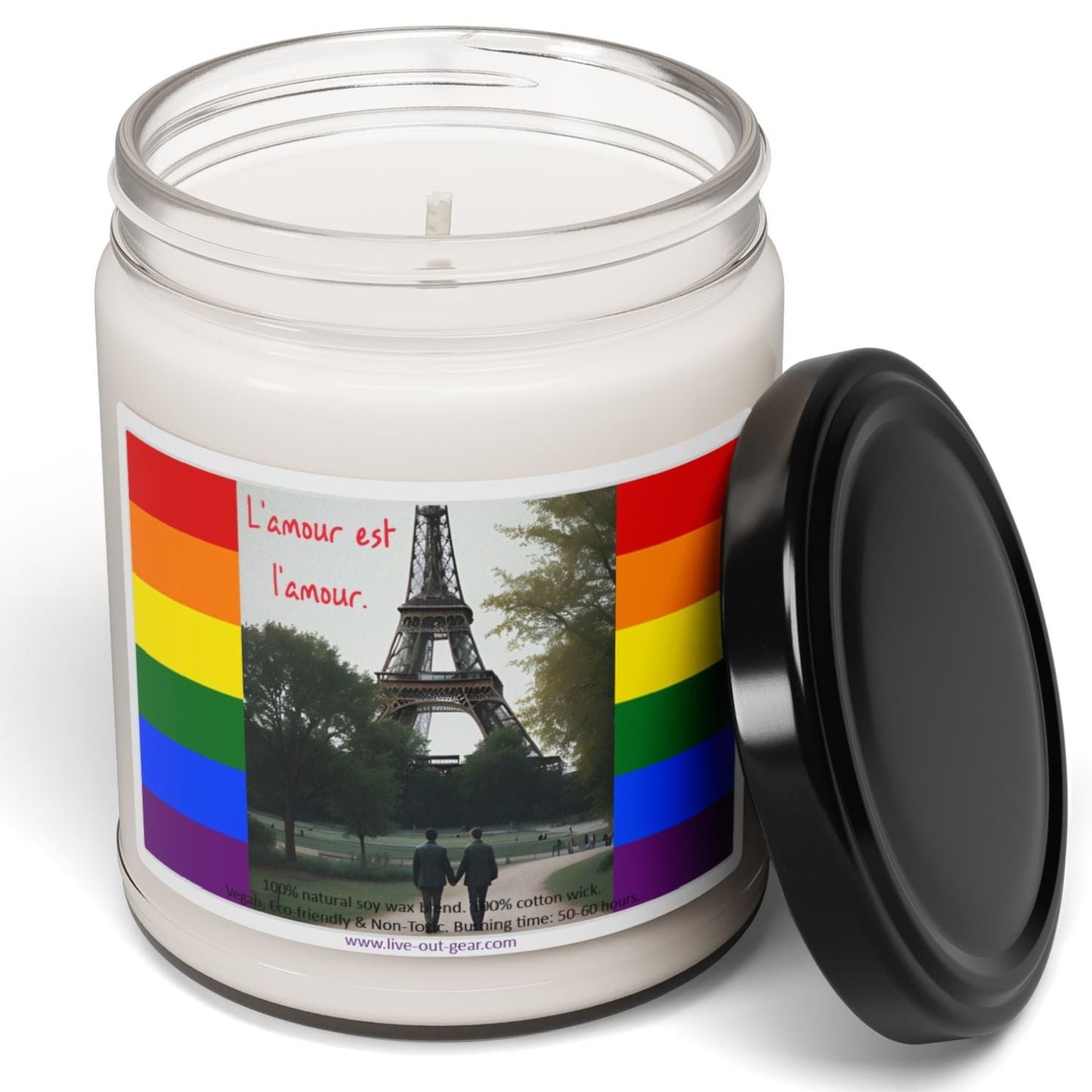 Gay Love is Love French Eiffel Tower Candle