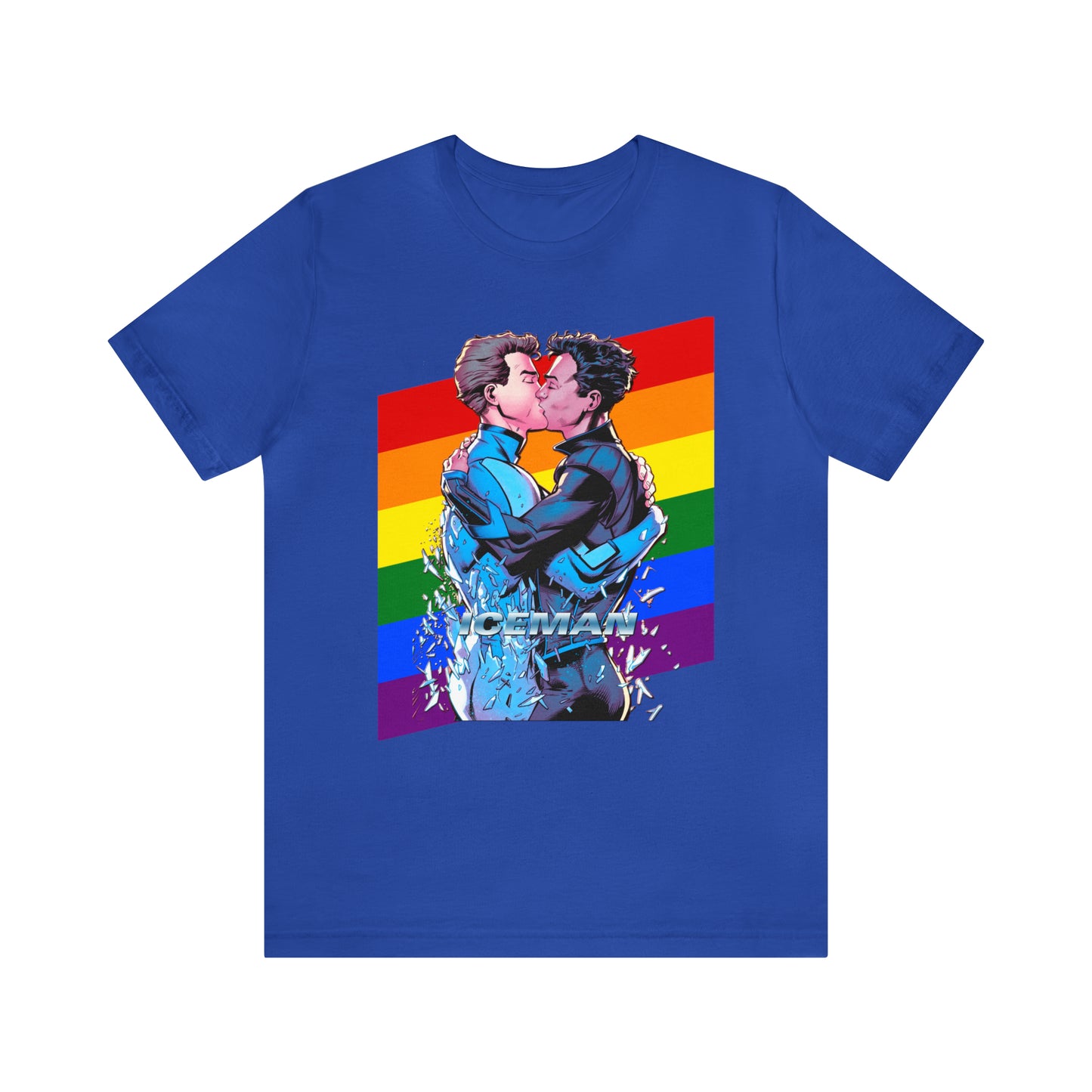 Super-héros Gay Kiss T-shirt unisexe à manches courtes