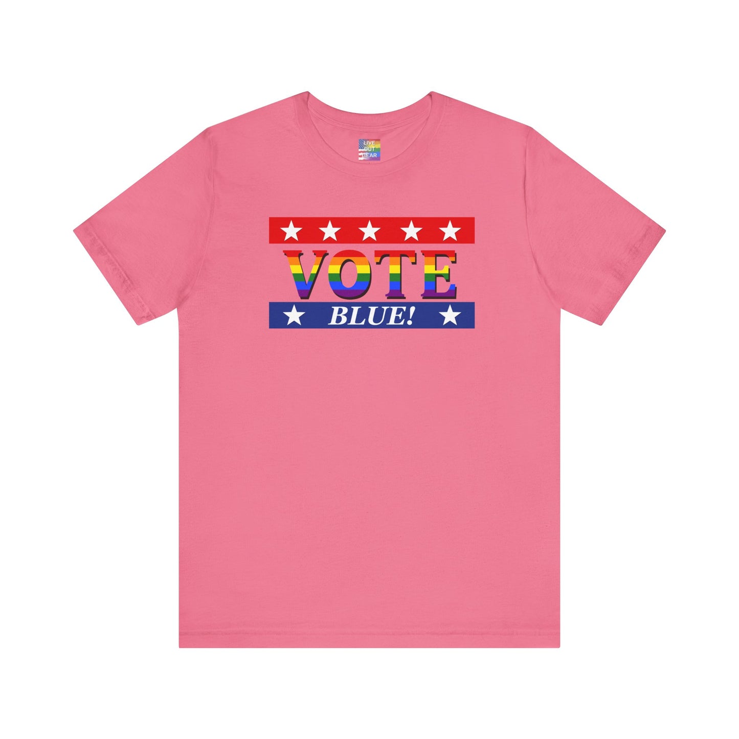 Rainbow VOTE Bleu T-shirt unisexe à manches courtes