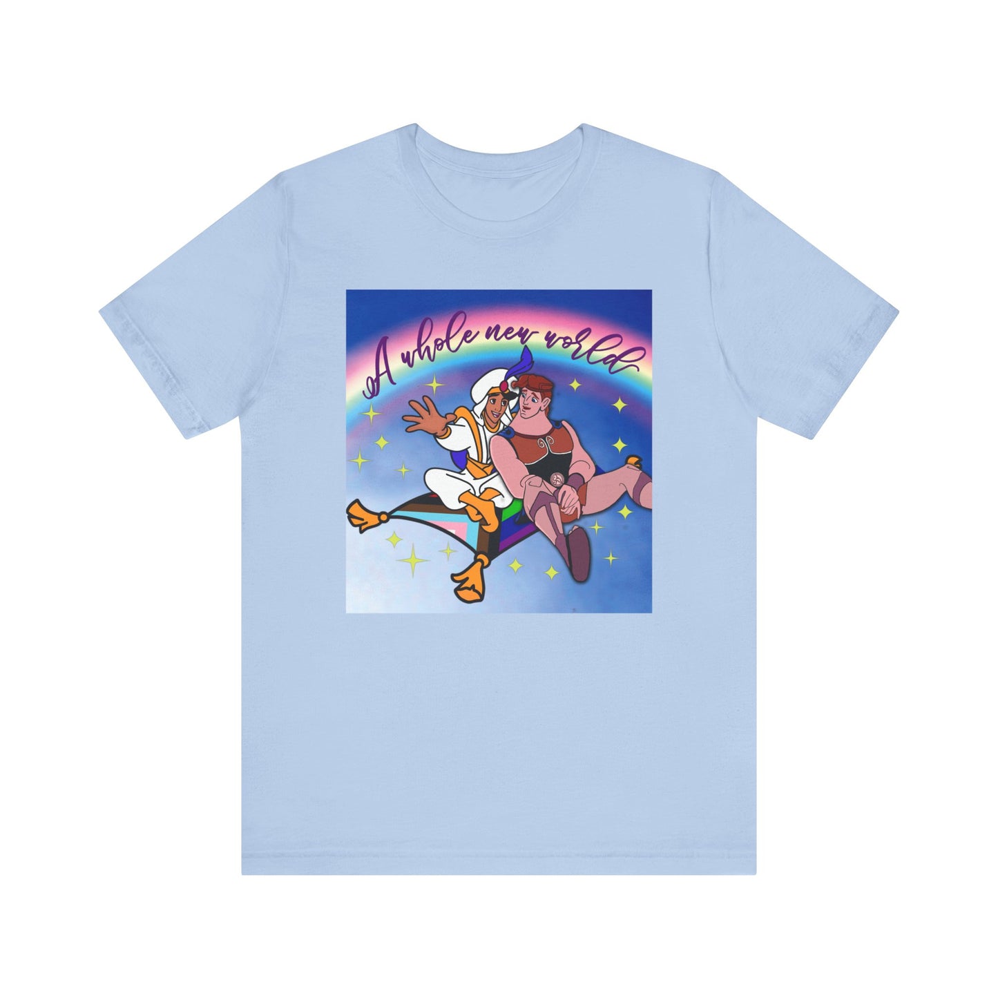 Light Blue Whole New World Gay Alladin Hercules T-Shirt