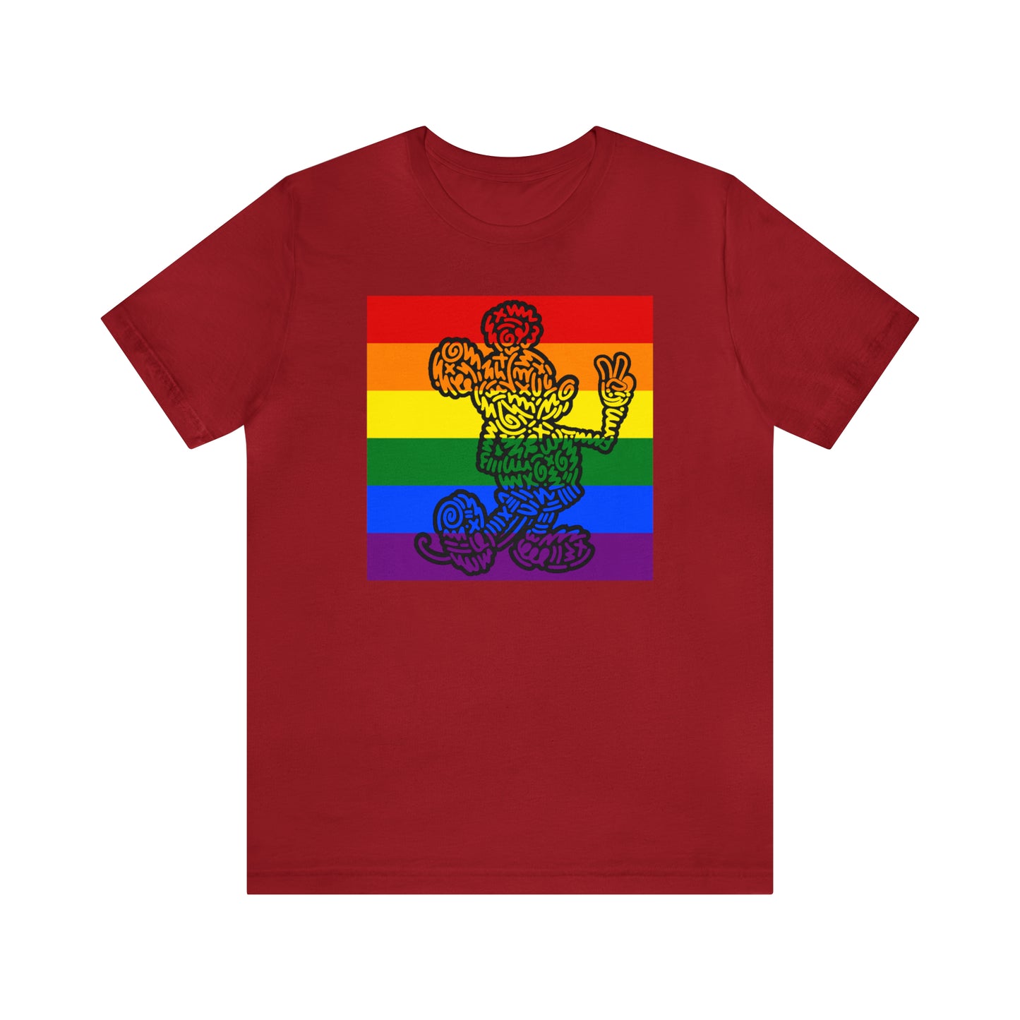 Rainbow Peace Mouse Unisex Short Sleeve T-Shirt
