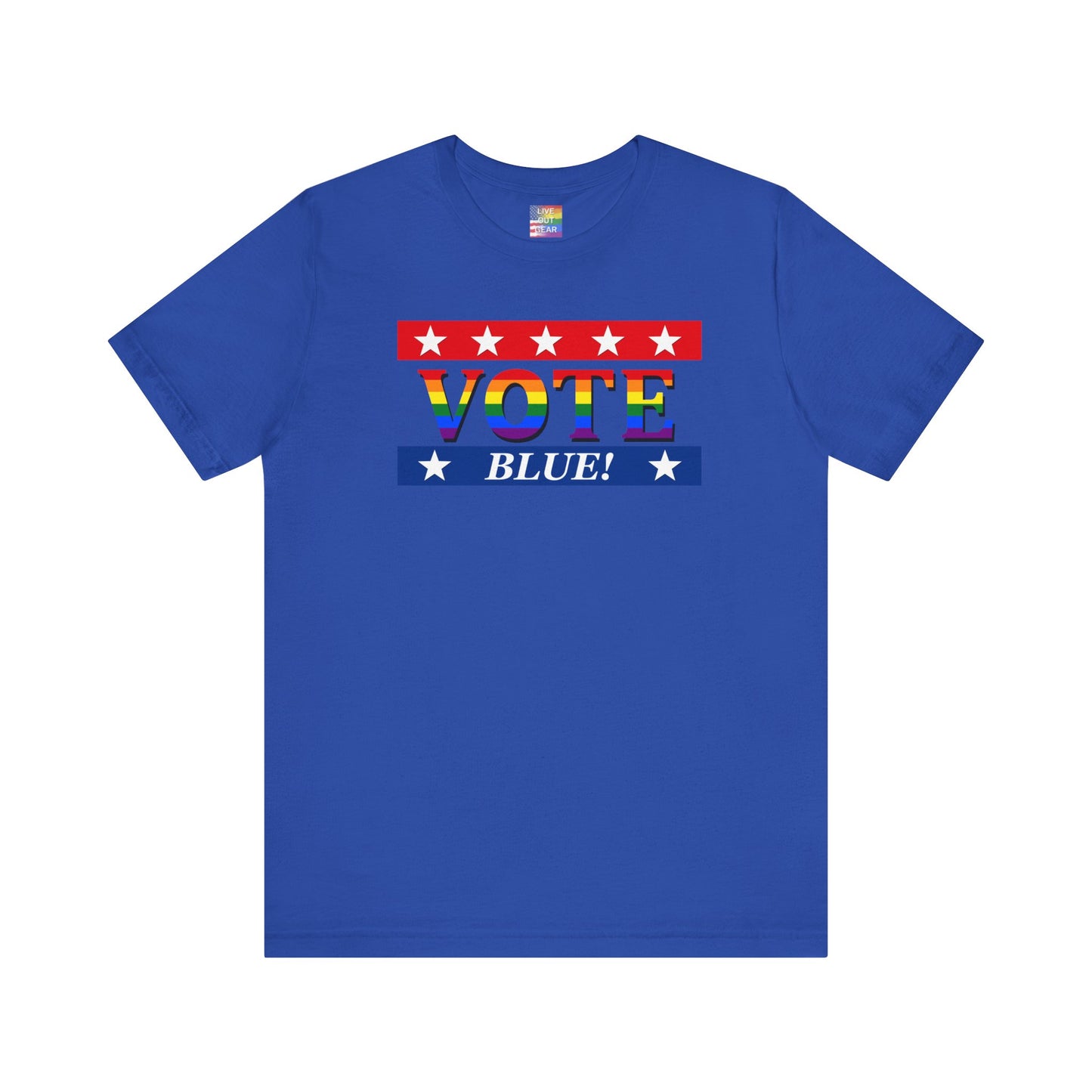 Rainbow VOTE Bleu T-shirt unisexe à manches courtes