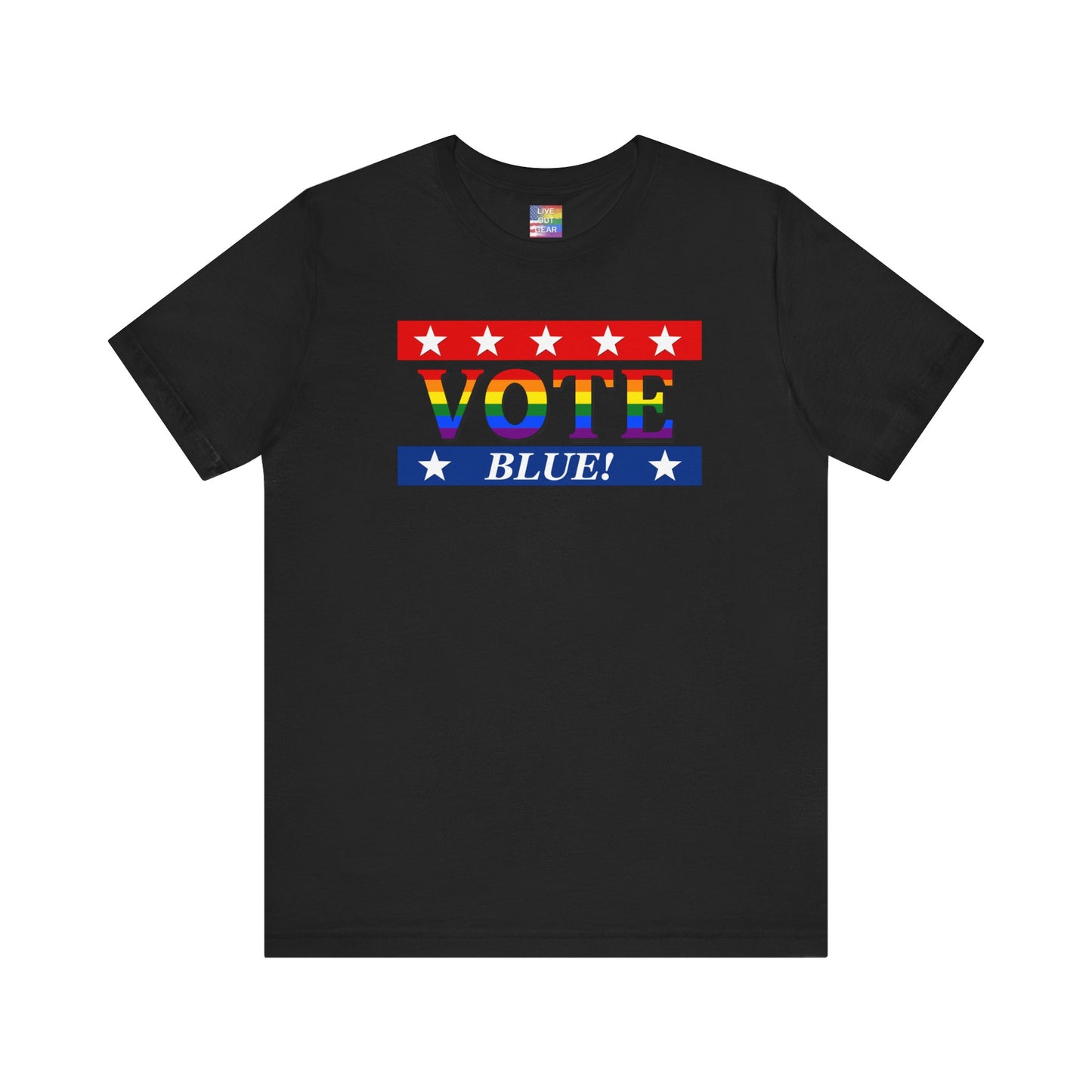 Rainbow VOTE Bleu T-shirt unisexe à manches courtes