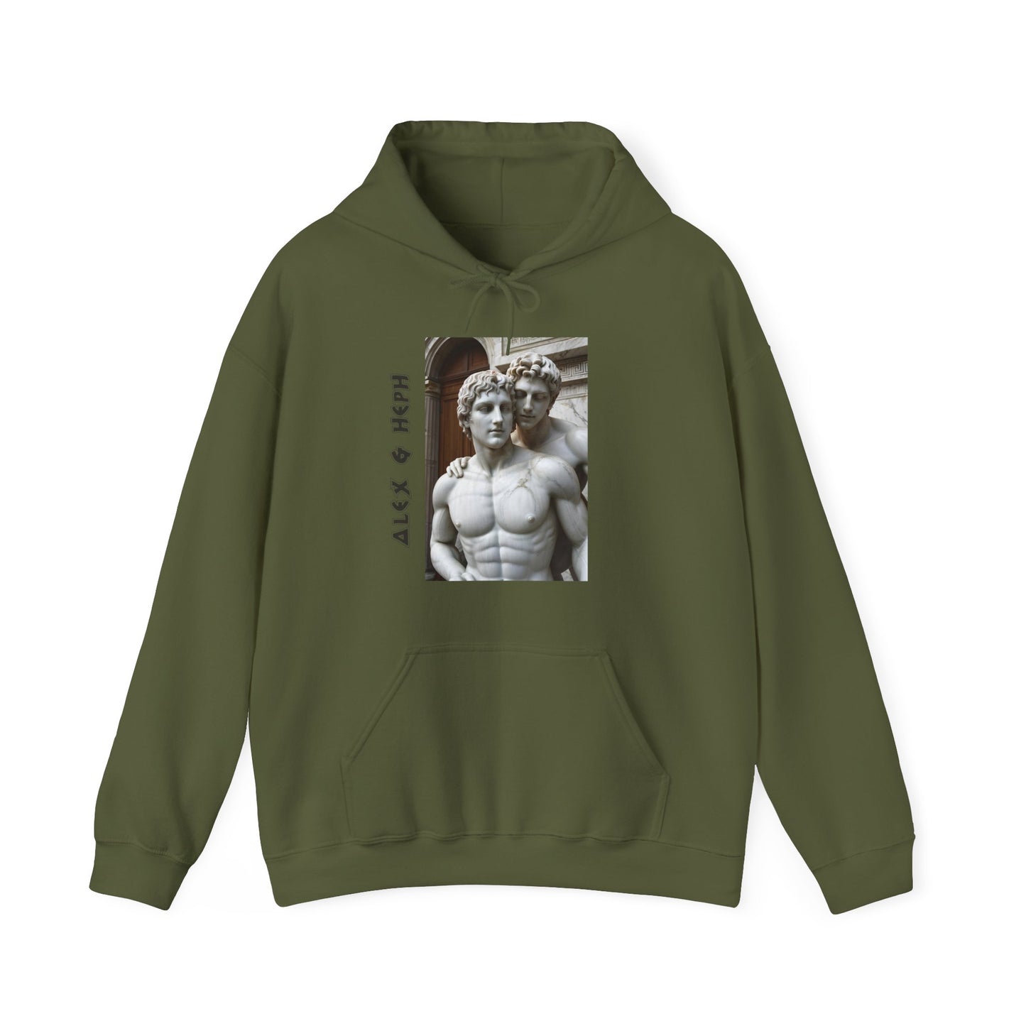 Alex & Heph Marble Statues - Alexander the Great and Hephaestion Heavy Blend™ Hooded Sweatshirt