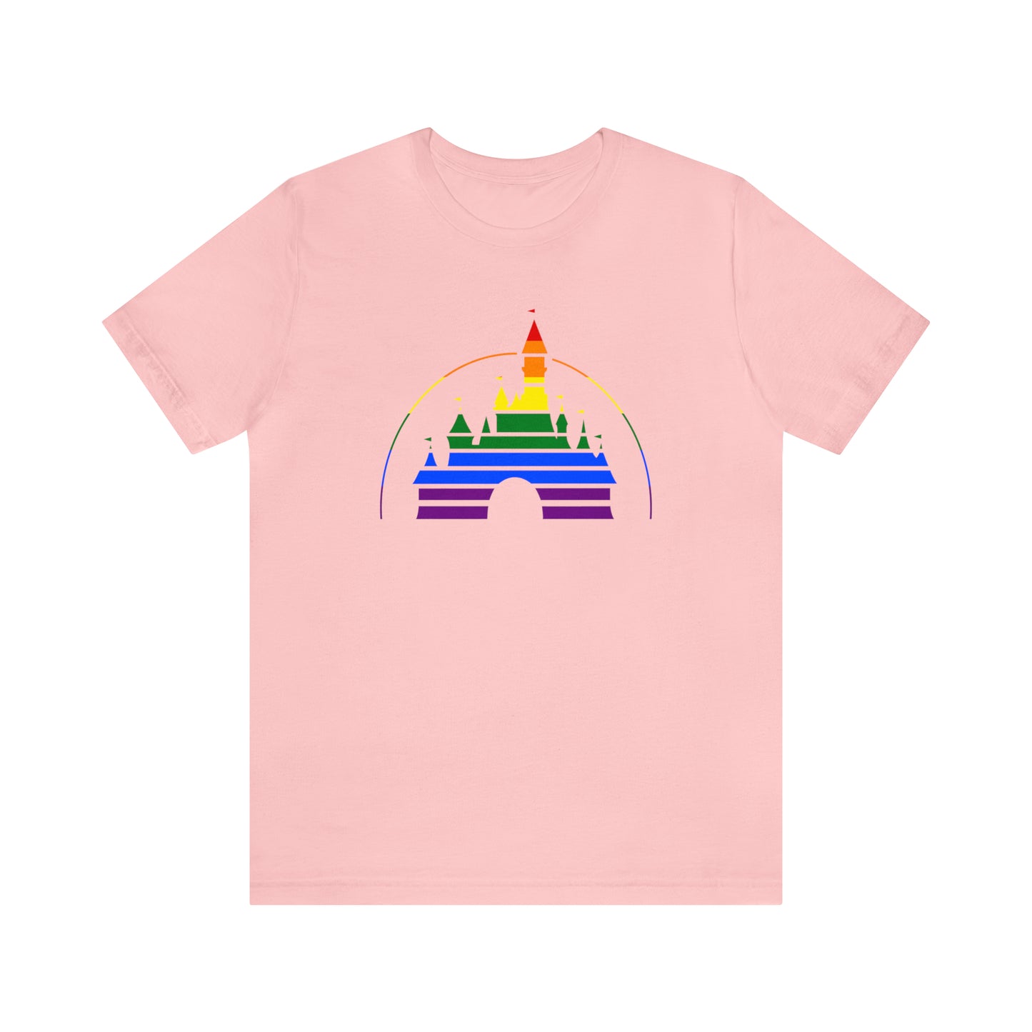 Rainbow Pride Château de Cendrillon T-shirt unisexe à manches courtes