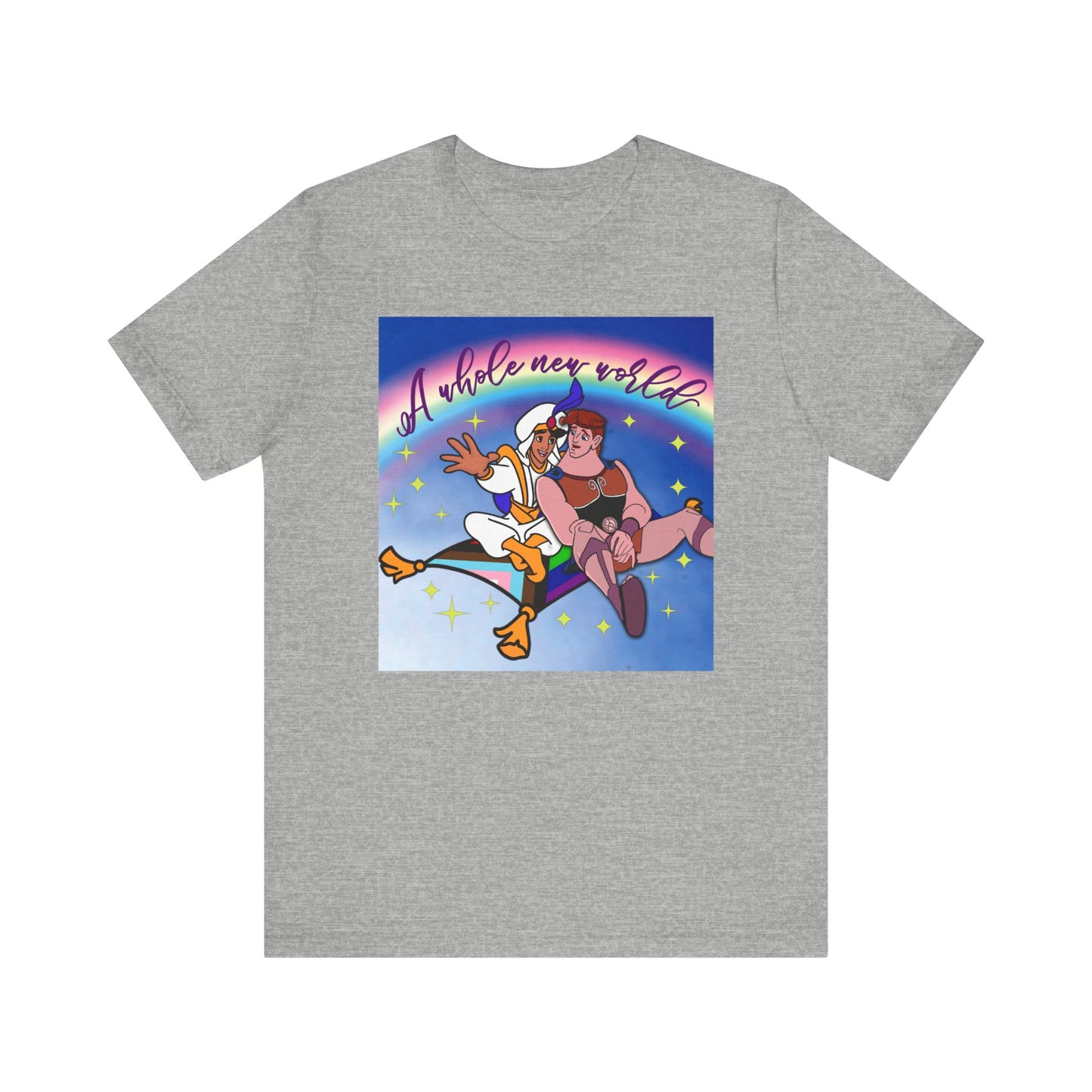 Gray Whole New World Gay Alladin Hercules T-Shirt