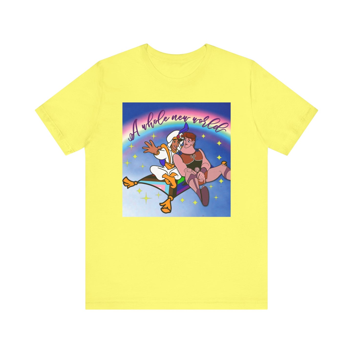 Yellow Whole New World Gay Alladin Hercules T-Shirt