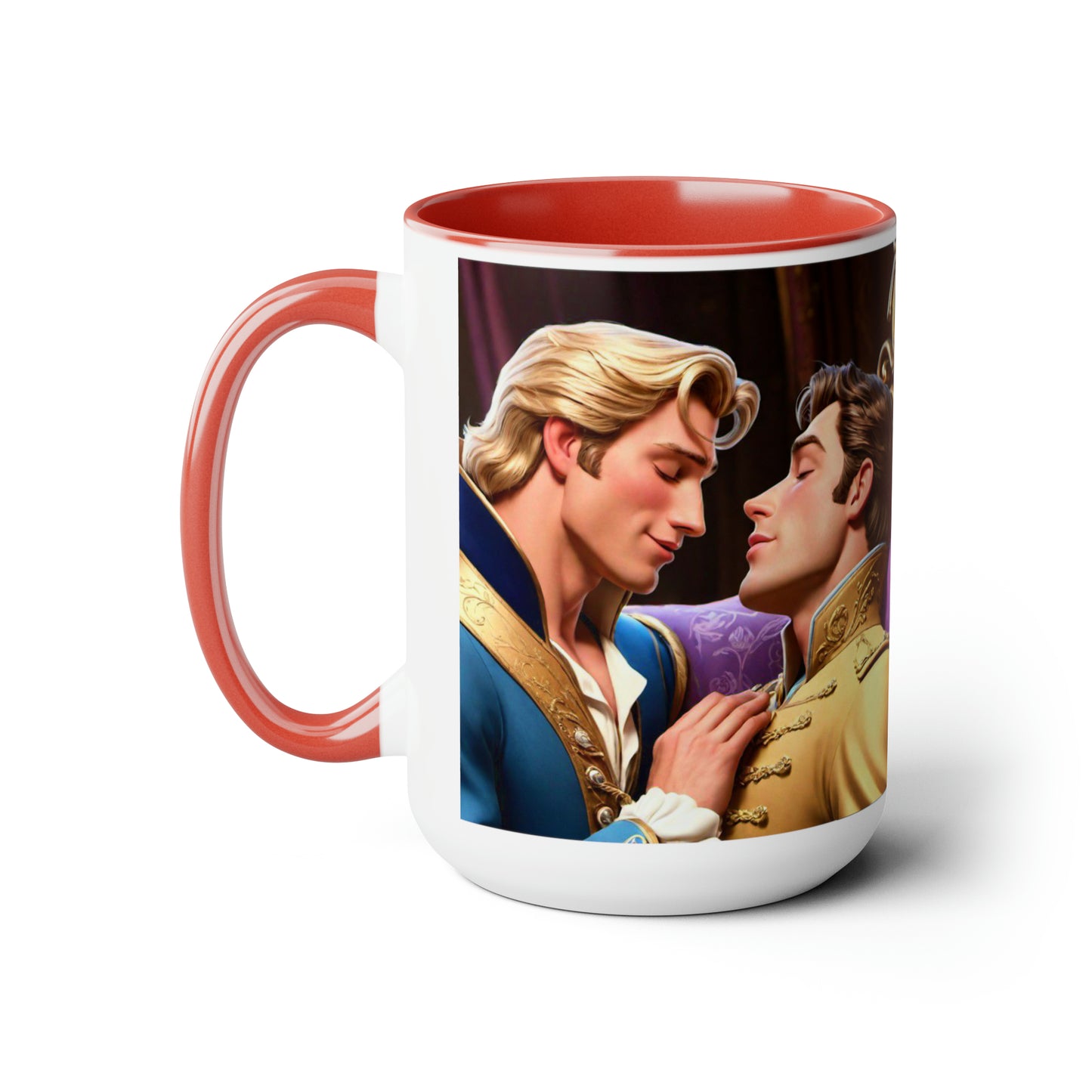 Prince Awakened with a Kiss Two-Tone Coffee Mugs, 15oz