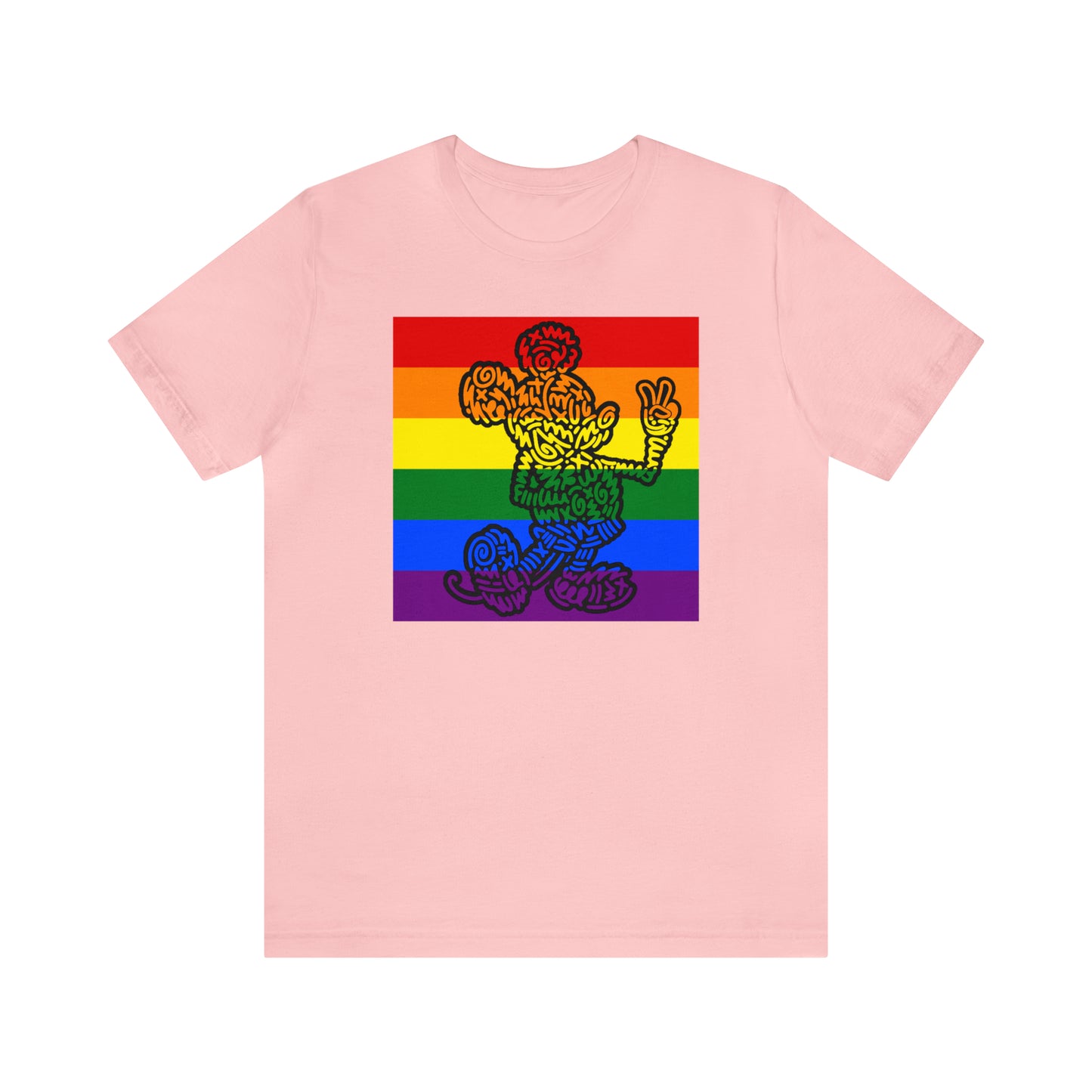 Rainbow Peace Mouse Unisex Short Sleeve T-Shirt