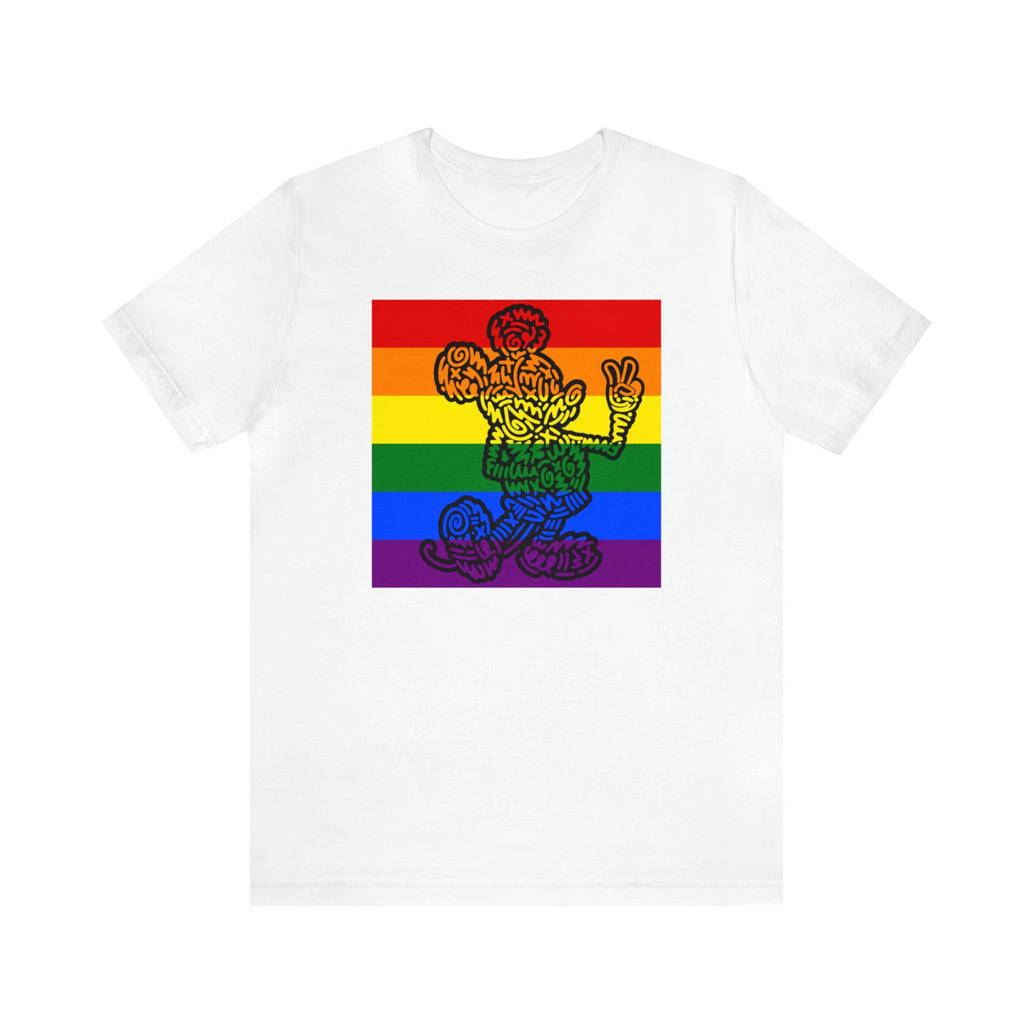 Rainbow Peace Mouse Unisex Short Sleeve T-Shirt