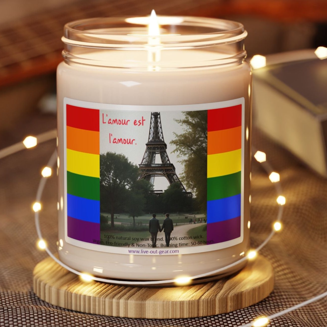 Gay Love is Love French Eiffel Tower Candle