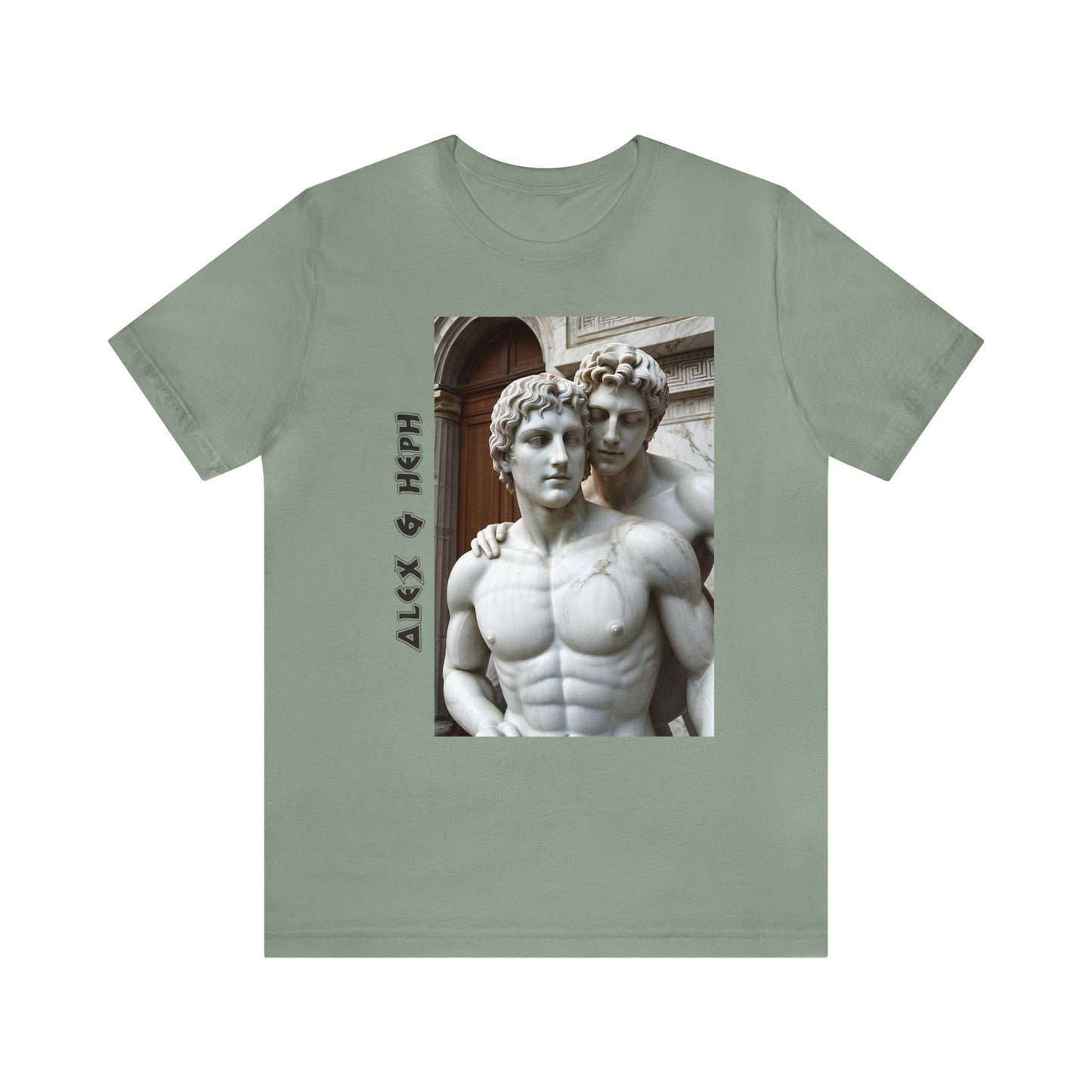 Alex & Heph Marble Statues - Alexander the Great and Hephaestion Short Sleeve T-Shirt