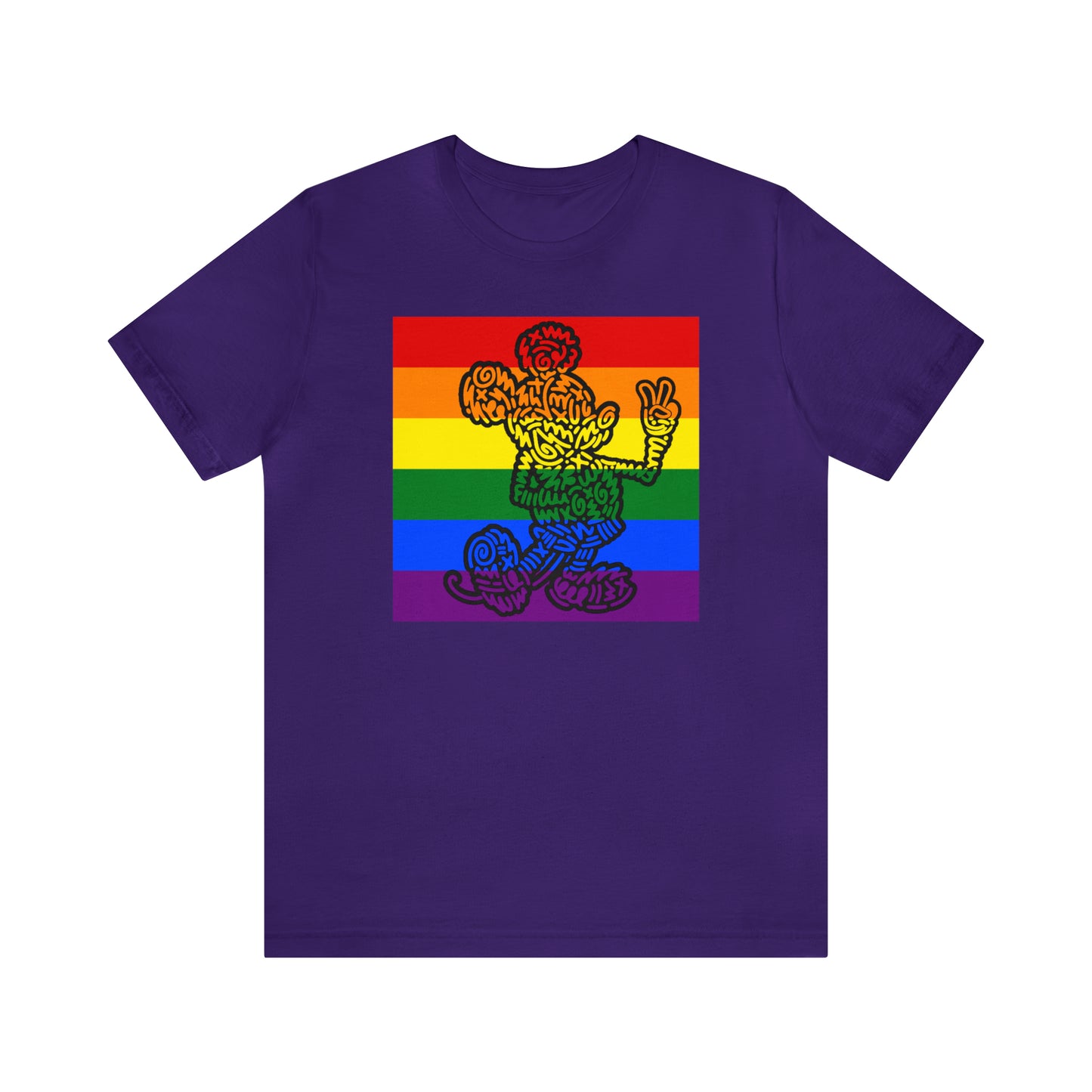 Rainbow Peace Mouse Unisex Short Sleeve T-Shirt