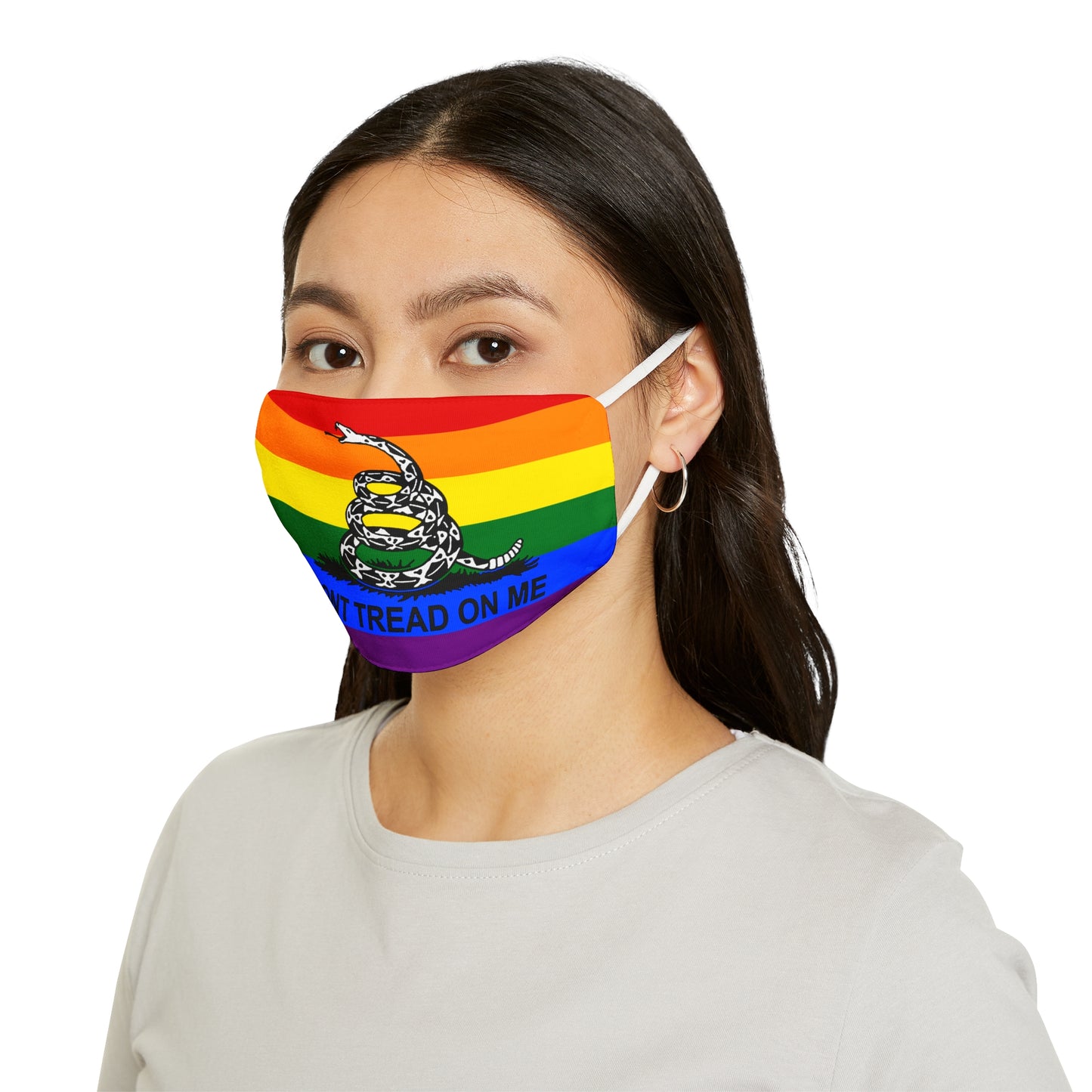 Don't Tread on Me Rainbow Pride Snug-Fit Face Mask, LGBTQ+ Mask, Festival Gear, Unisex Face Covering, Protest Gear