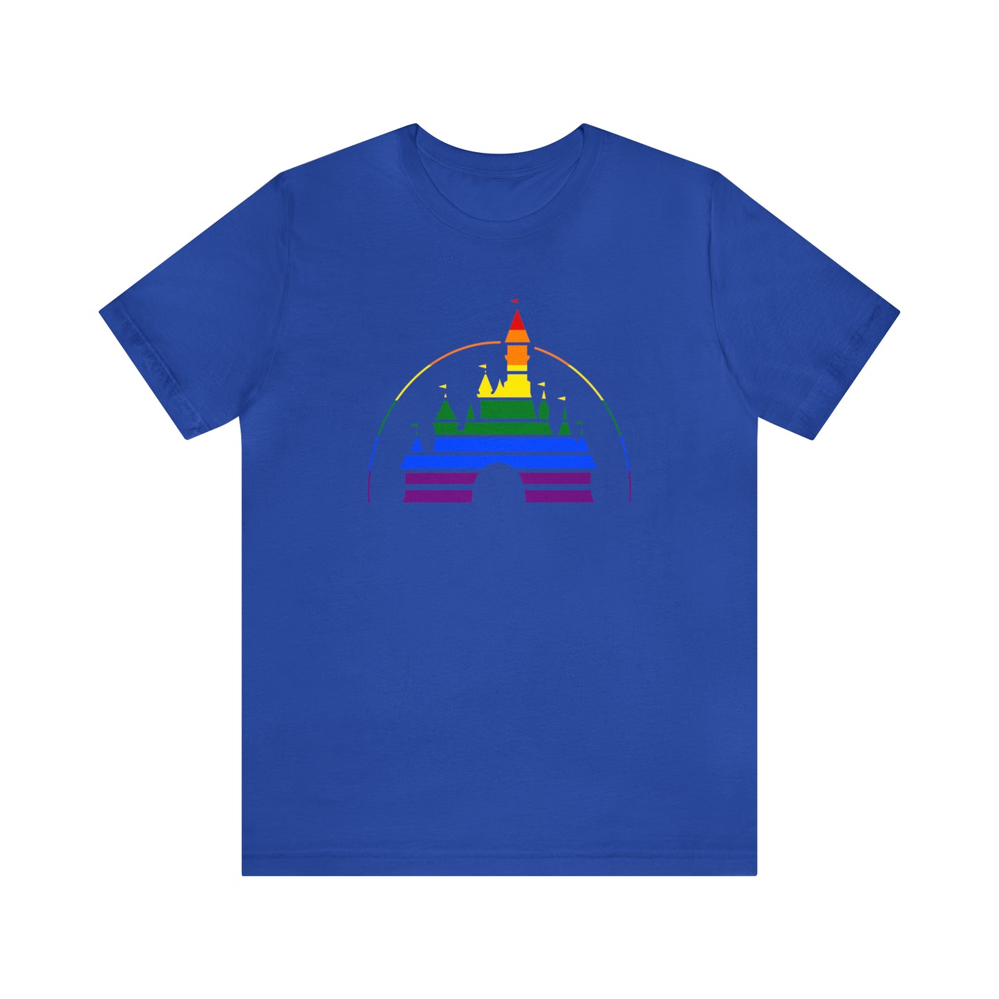 Rainbow Pride Château de Cendrillon T-shirt unisexe à manches courtes