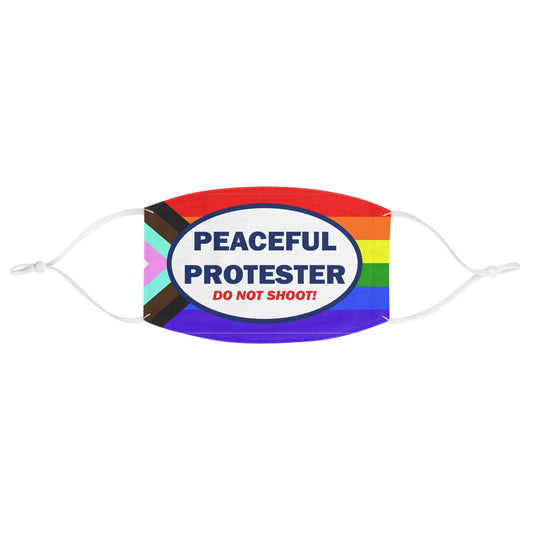 Peaceful Protester Do Not Shoot Fabric Face Mask | Rainbow Pride Flag