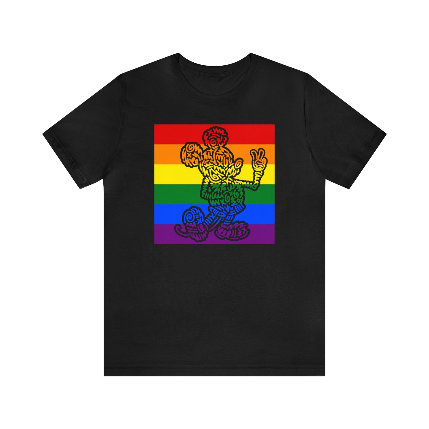 Rainbow Peace Mouse Unisex Short Sleeve T-Shirt