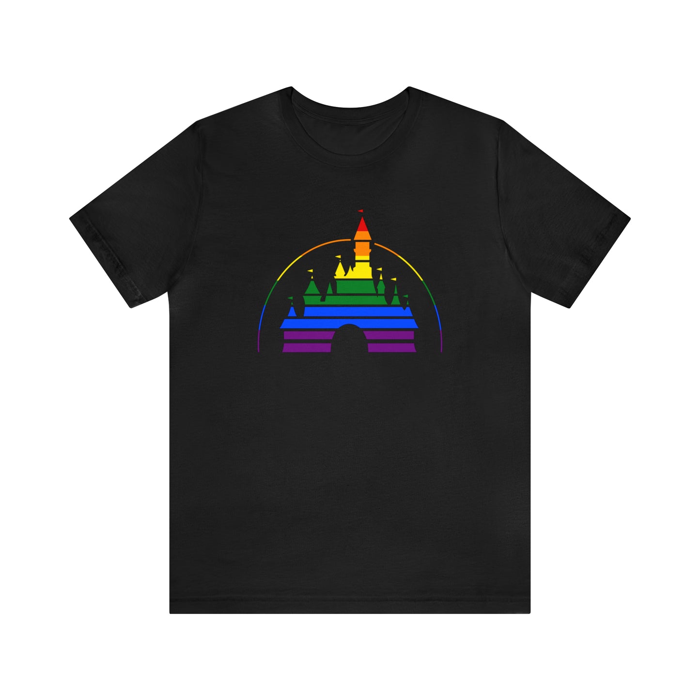 Rainbow Pride Château de Cendrillon T-shirt unisexe à manches courtes