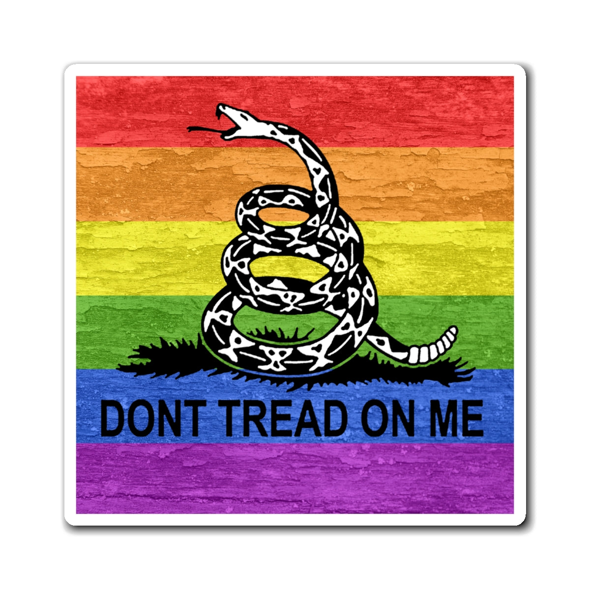 Dont Tread On Me Rainbow LGBTQ Pride Magnets