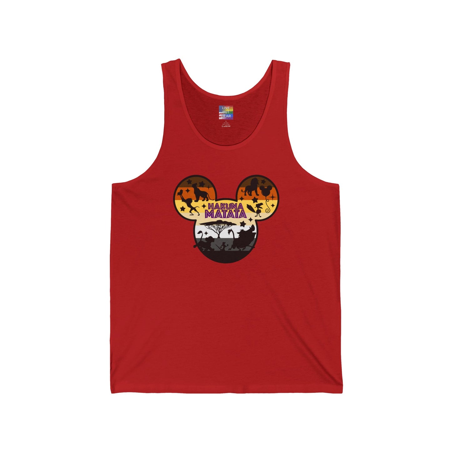 Red Hakuna Matata Gay Bear Pride Tank Top