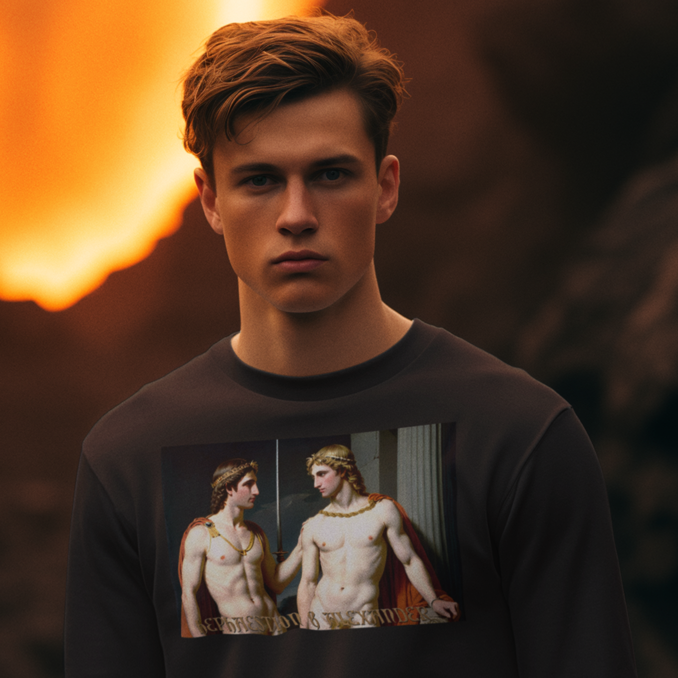 Alexander the Great and his lover Hephaestion long sleeve t-shirt gay