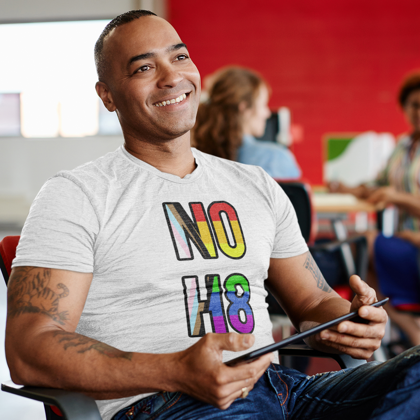 NO H8 LGBTQ+ Pride Unisex Jersey Short Sleeve T-Shirt