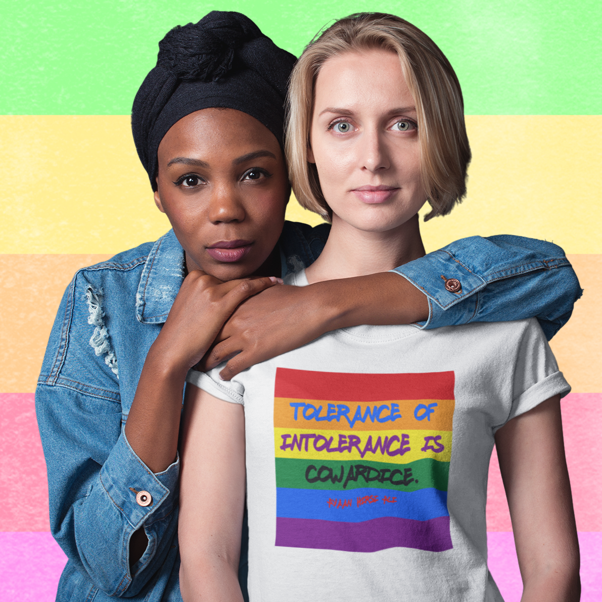 Tolerance of Intolerance Rainbow Flag Unisex Jersey Short Sleeve T-Shirt