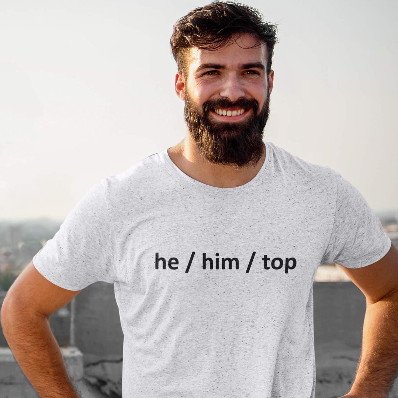 he him top gay pronoun t-shirt