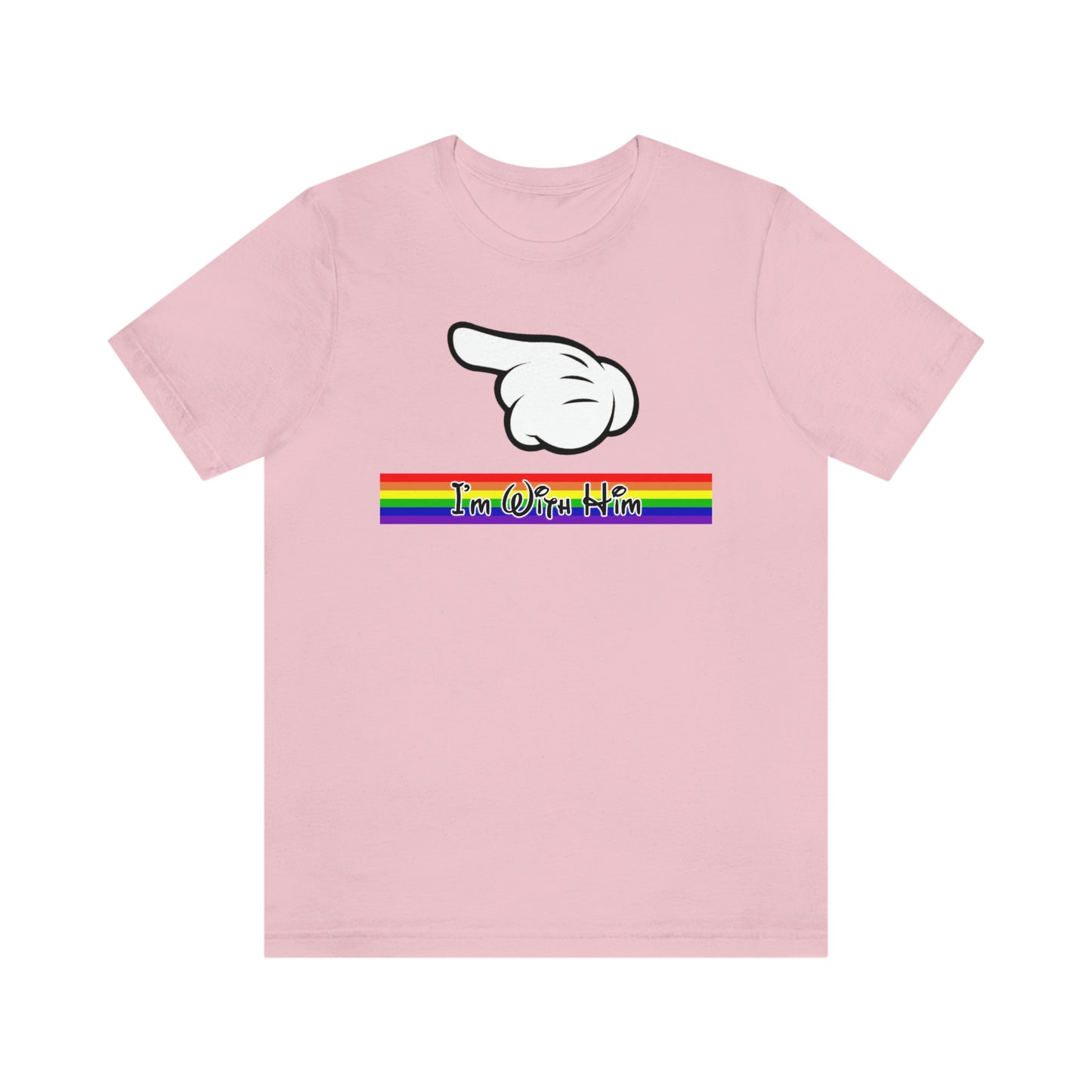 I'm with Him Mouse Hand Pointing Left Adult T-Shirt